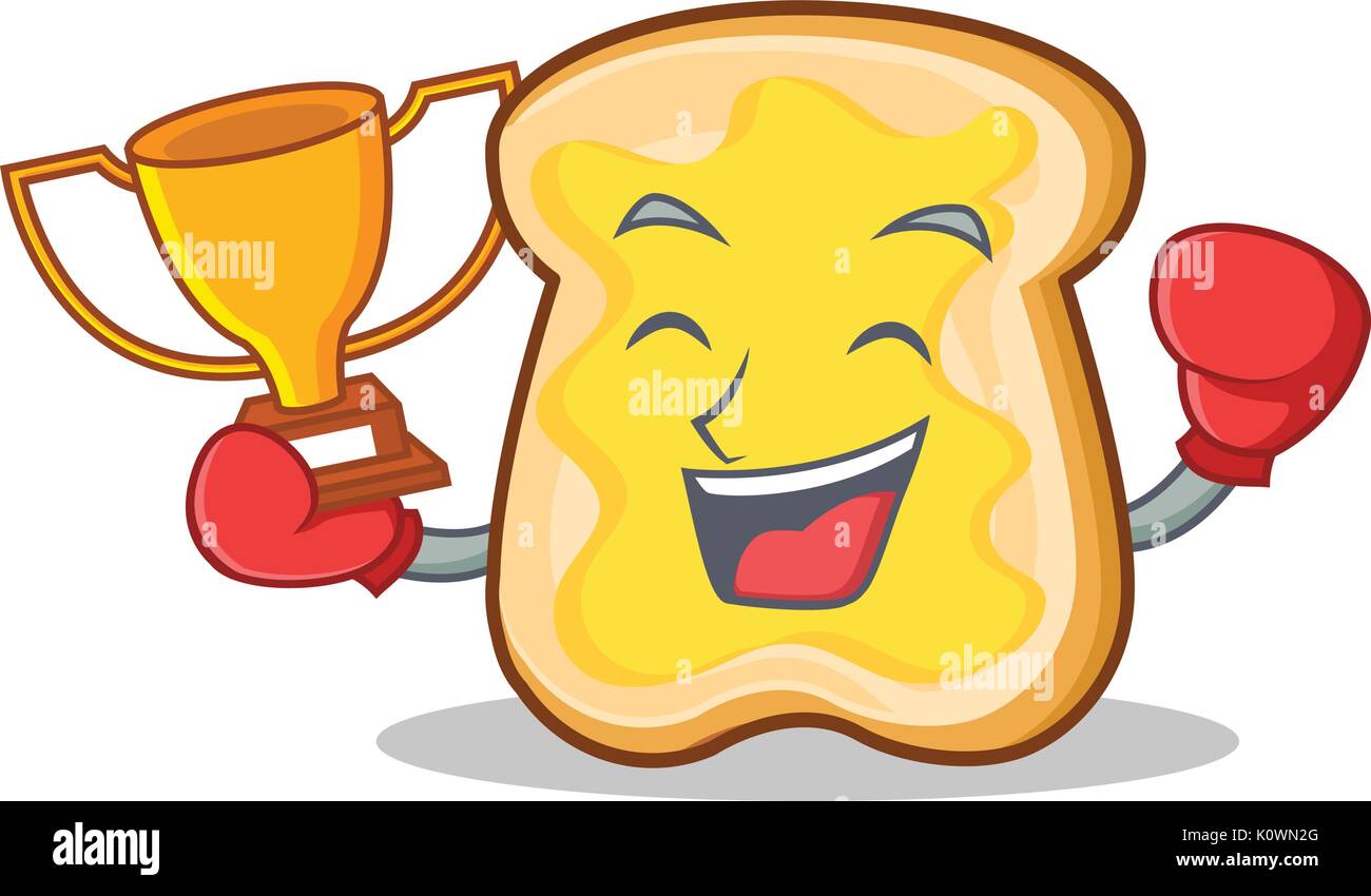 Boxing winner slice bread cartoon character Stock Vector Image & Art