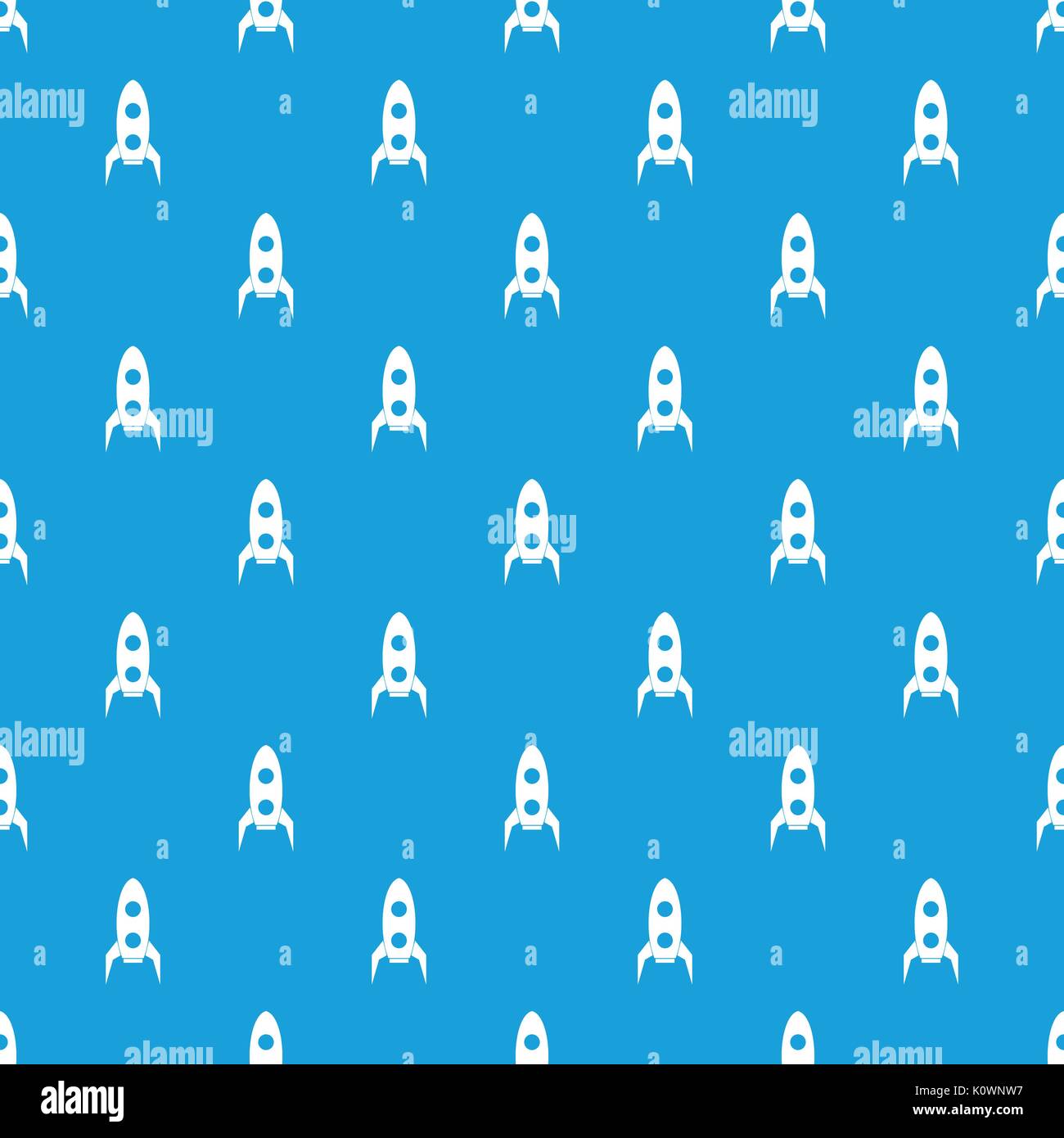 Rocket pattern seamless blue Stock Vector