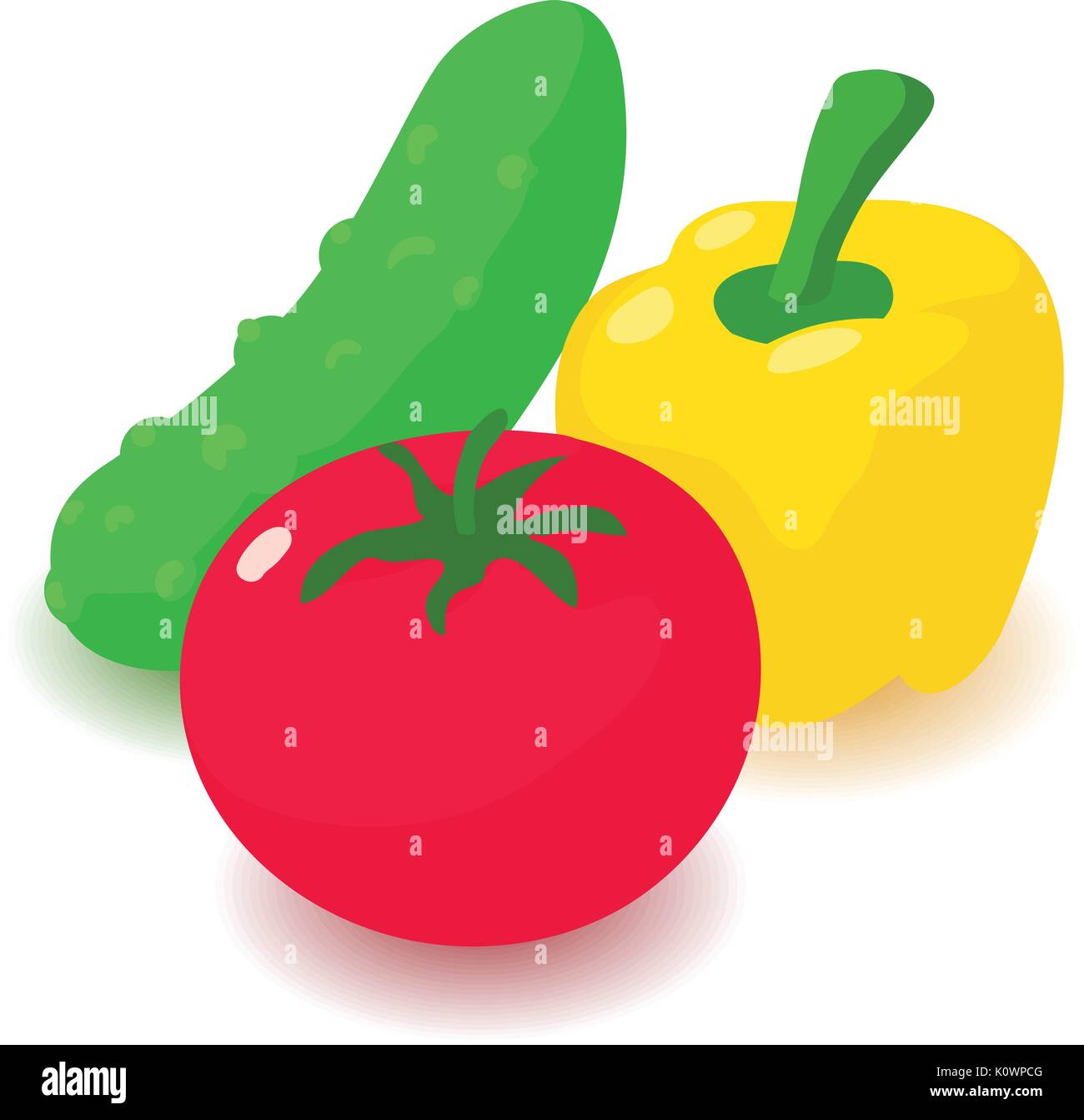 Vegetable icon, cartoon isometric 3d style Stock Vector