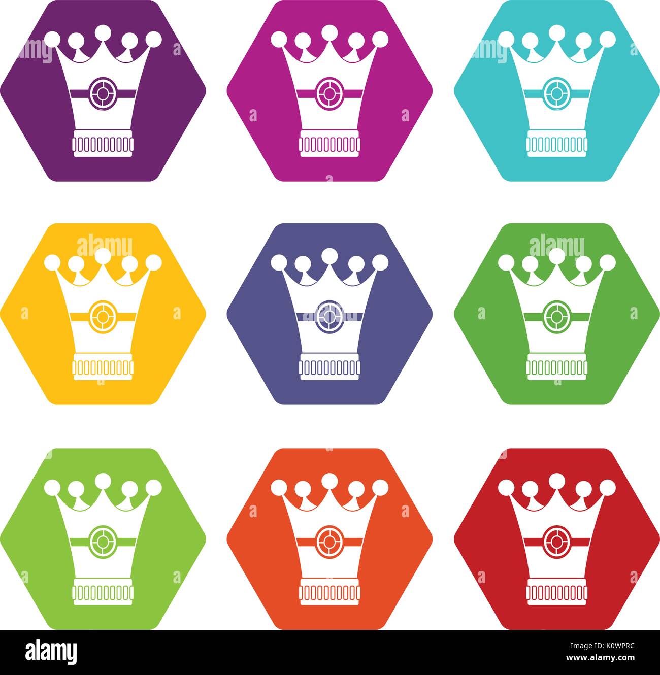 Medieval crown icon set color hexahedron Stock Vector Image & Art - Alamy