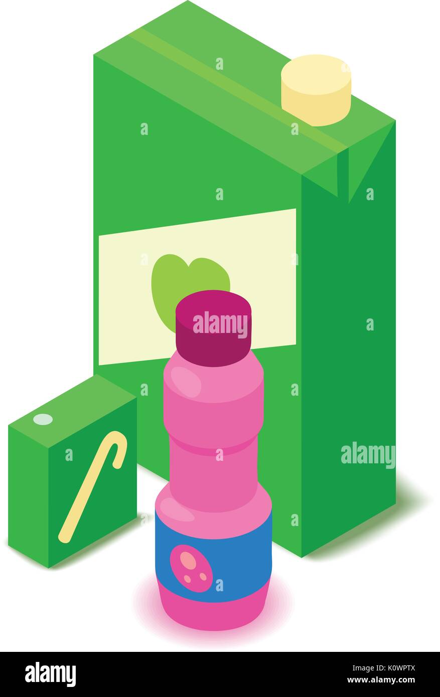 Juice icon, cartoon isometric 3d style Stock Vector