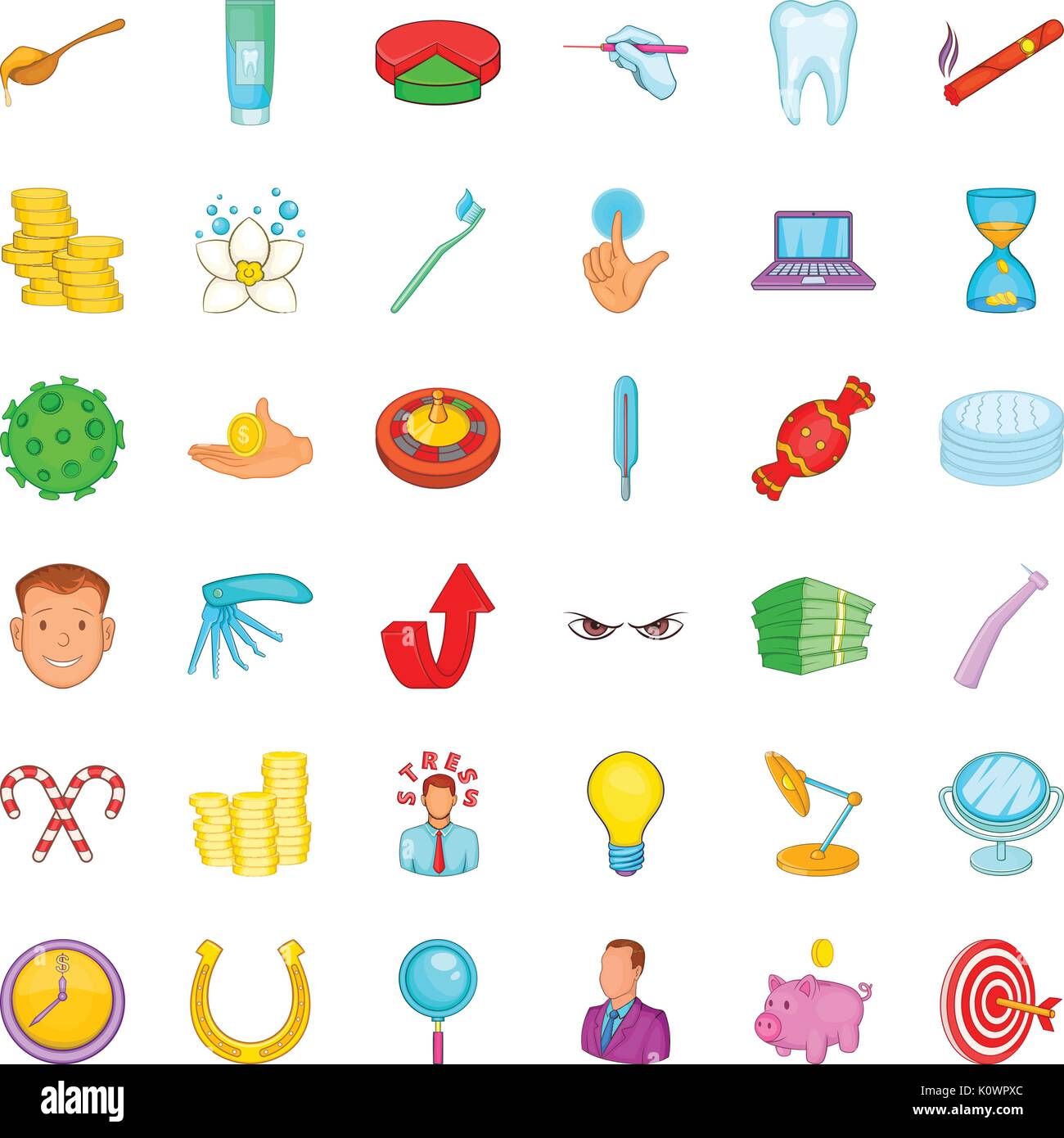 Toothpaste icons set, cartoon style Stock Vector Image & Art - Alamy