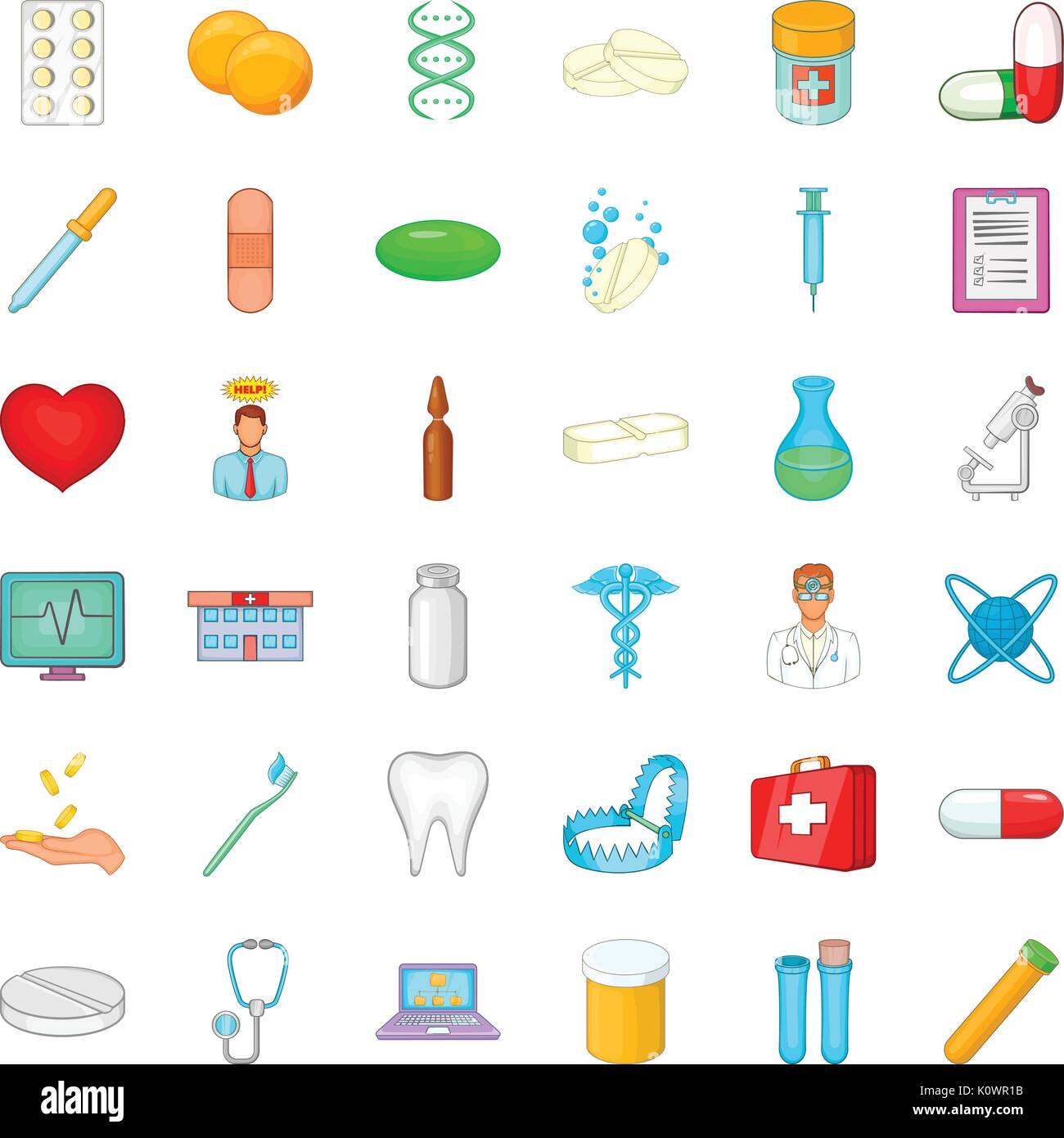 Hospital icons set, cartoon style Stock Vector Image & Art - Alamy