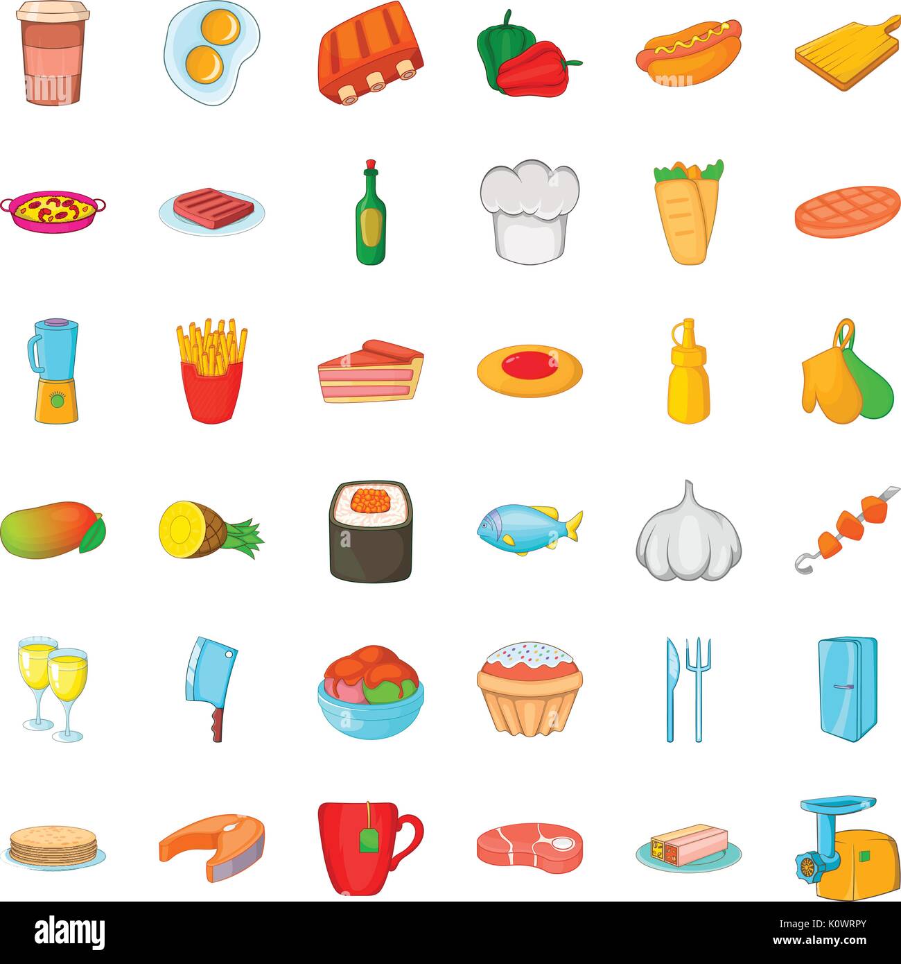 Chef cooker icons set, cartoon style Stock Vector Image & Art - Alamy