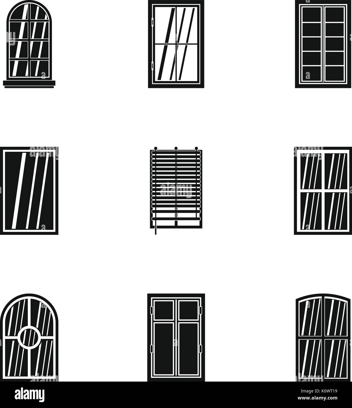 Apartment window icon set, simple style Stock Vector Image & Art - Alamy