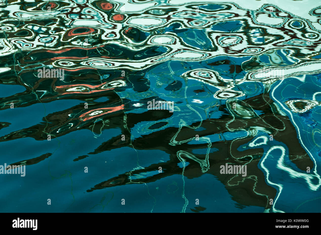 Abstract Reflection of Boat in Water Stock Photo - Alamy