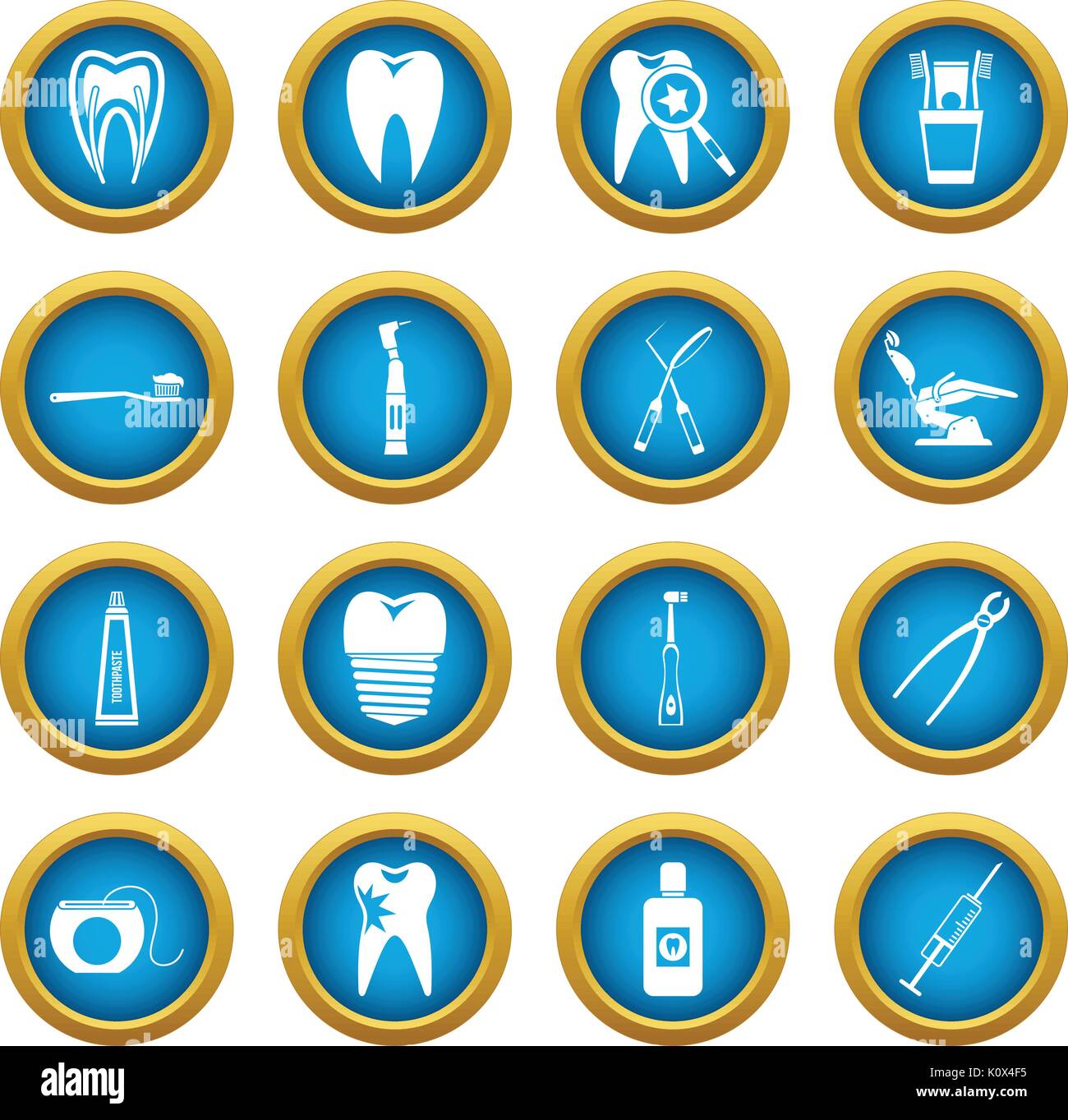 Dental care icons blue circle set Stock Vector Image & Art - Alamy