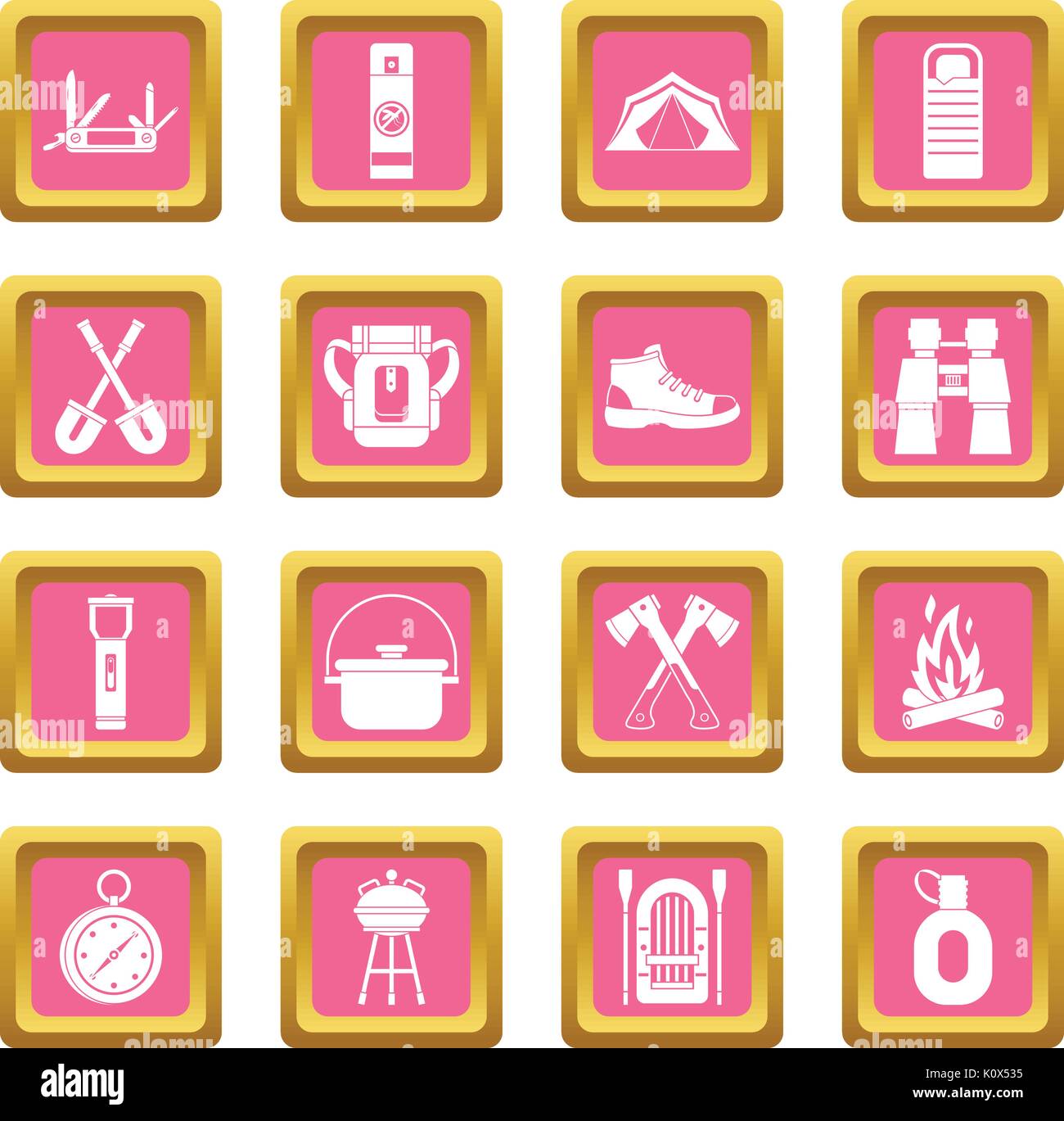 Recreation tourism icons pink Stock Vector Image & Art - Alamy