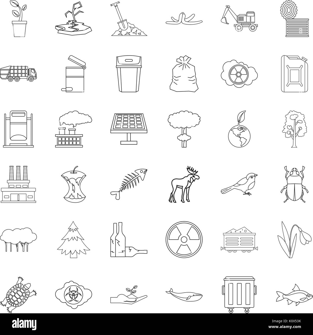 Catastrophe icons set, outline style Stock Vector Image & Art - Alamy