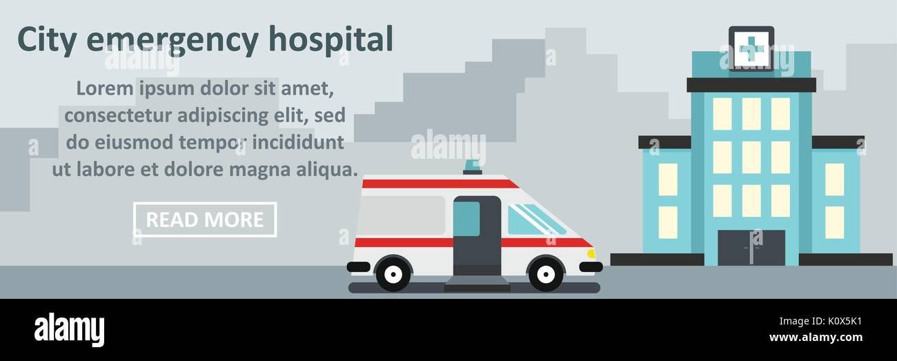 City Emergency Hospital Banner Horizontal Concept Stock Vector Art