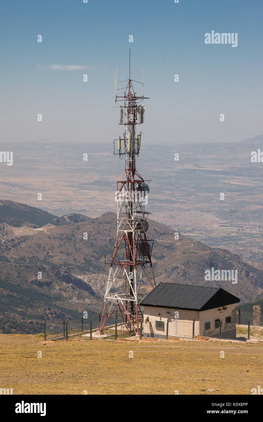 Antenna telephone Pradollano Sierra Nevada Andalusia Spain Stock Photo ...