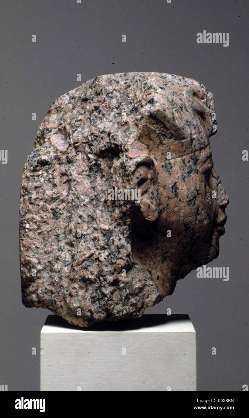 Amenhotep III with nemes headdress MET 23.3.170 04 Stock Photo