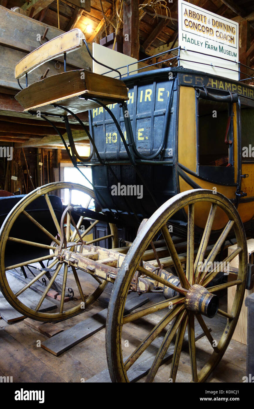 Abbott & Downing Concord Coach, view 3   Hadley Farm Museum   DSC07628 Stock Photo