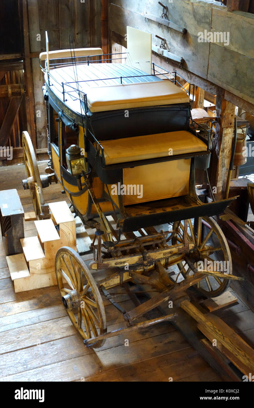 Abbott & Downing Concord Coach, view 4   Hadley Farm Museum   DSC07695 Stock Photo