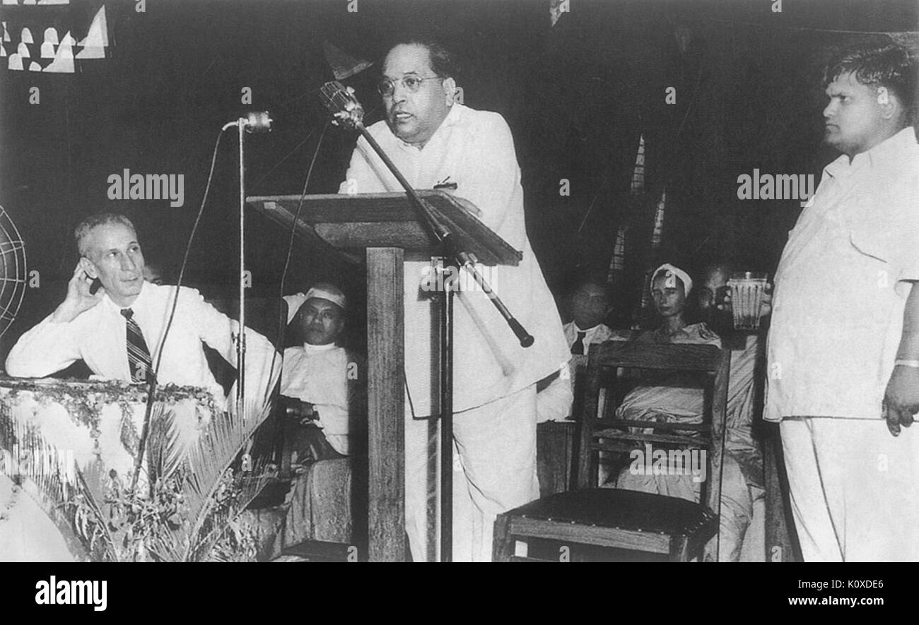Ambedkar addressing a conference at Ambedkar Bhawan, Delhi Stock Photo ...