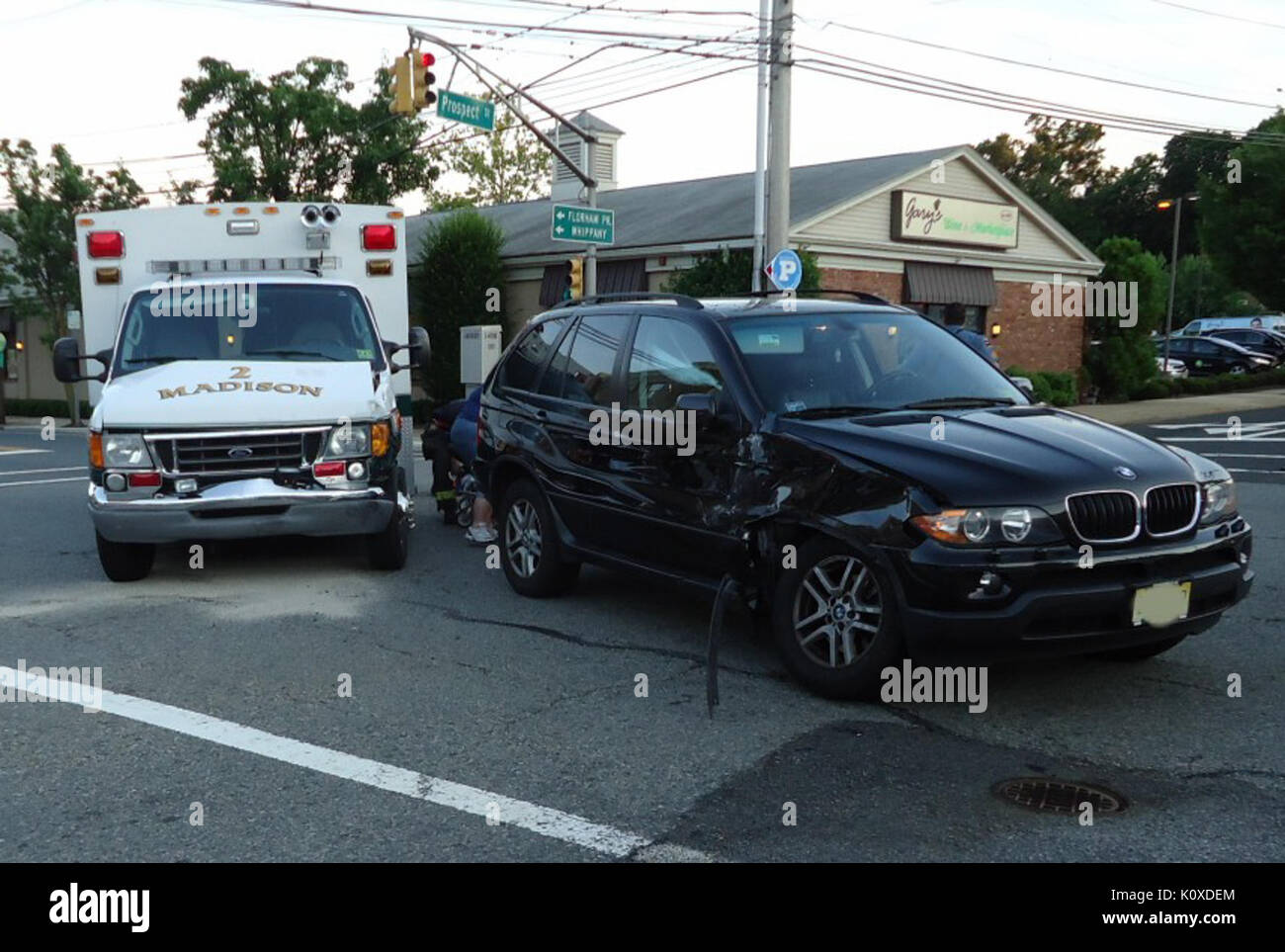 Ambulance carrying crash victims is itself in a crash in Madison NJ ...