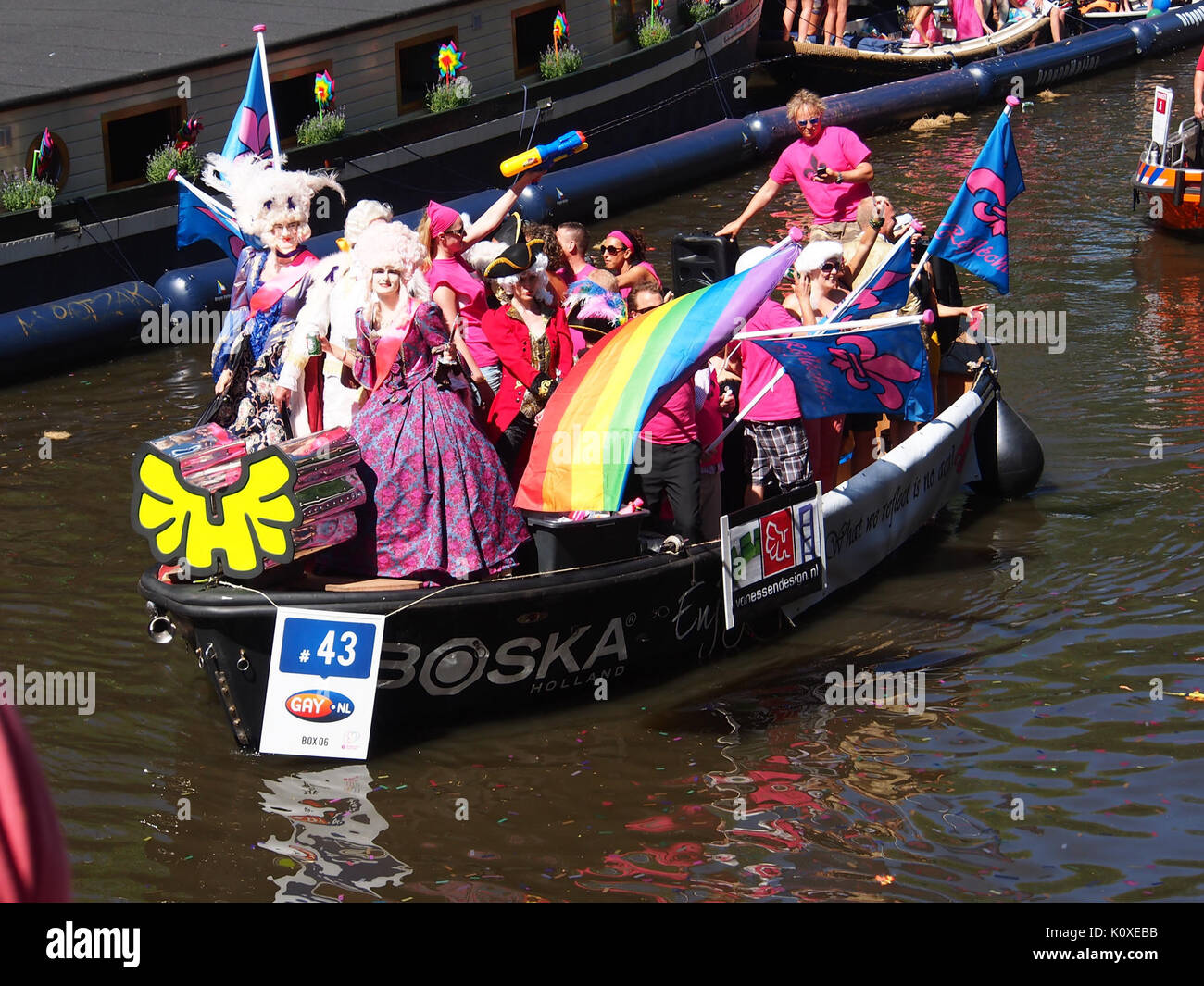 Amsterdam Gay Pride 2013 Vonessen Design boat pic3 Stock Photo