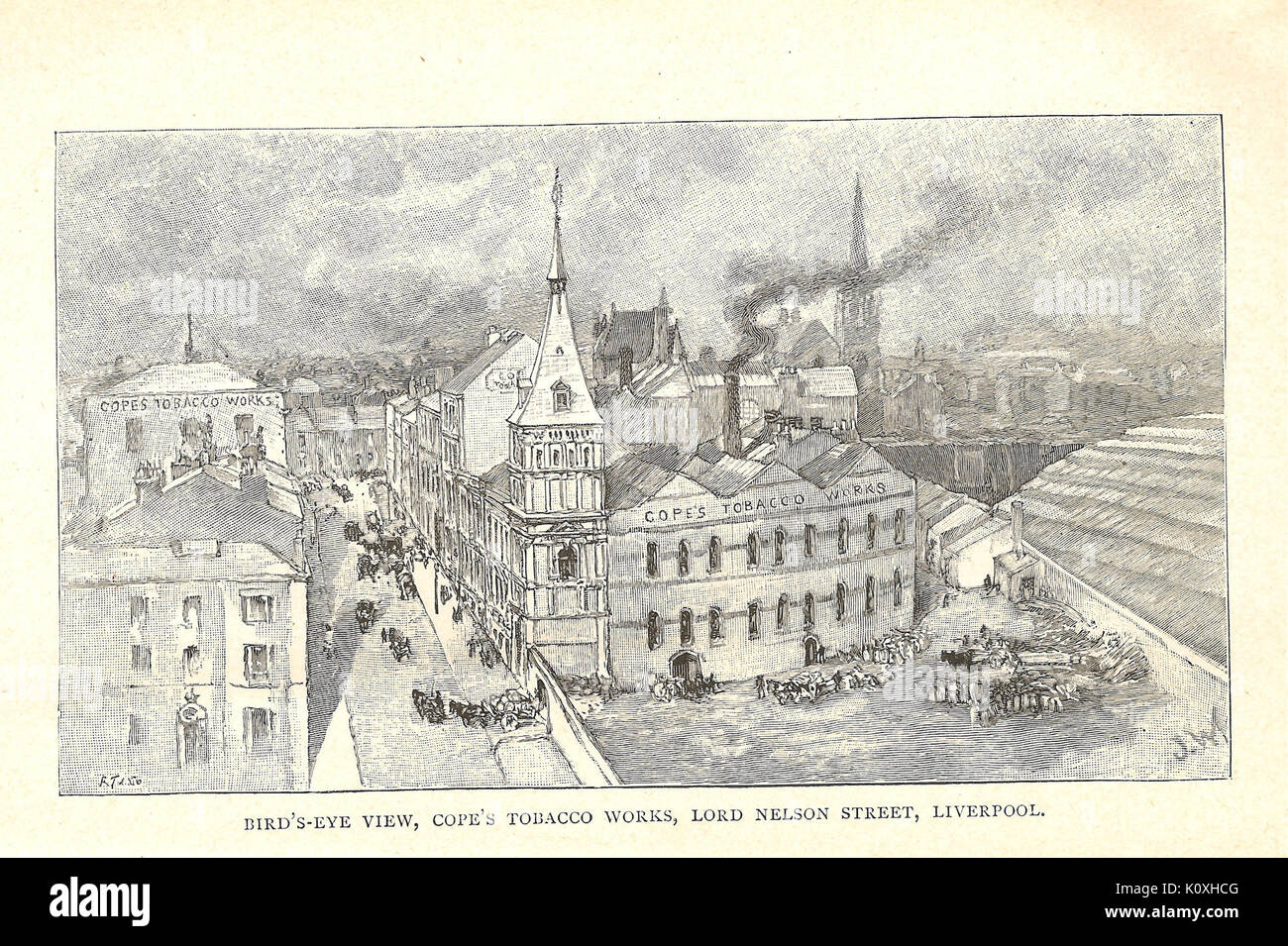 Birds Eye View Copes Tobacco Works Nelson Street Liverpool Stock Photo