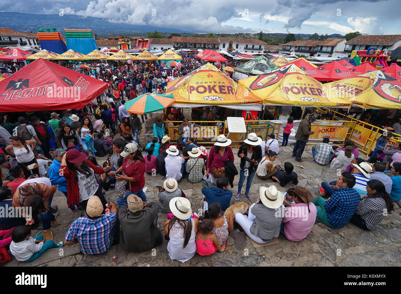 fiesta in Villa de Leyva Colombia Stock Photo Alamy