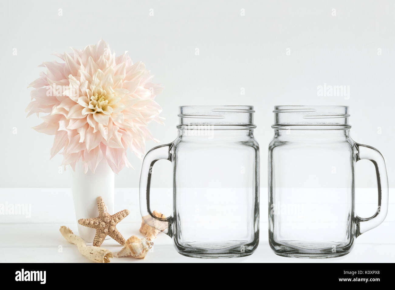 Floral mockup of 2 mason jars, perfect for businesses who sell decals