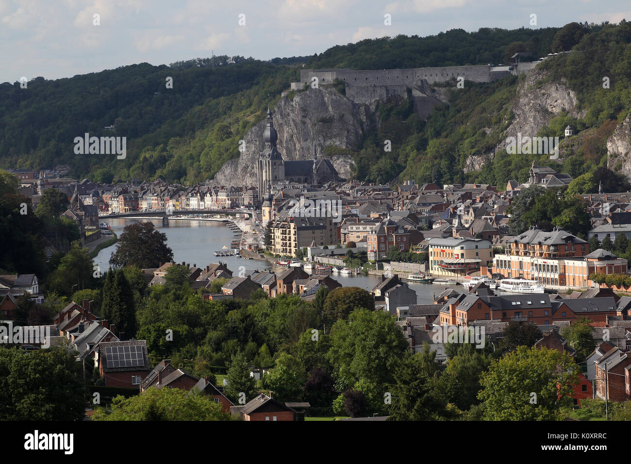 Cityscape of Dinant  a Walloon city and municipality located on the River Meuse in the Belgian province of Namur. Stock Photo