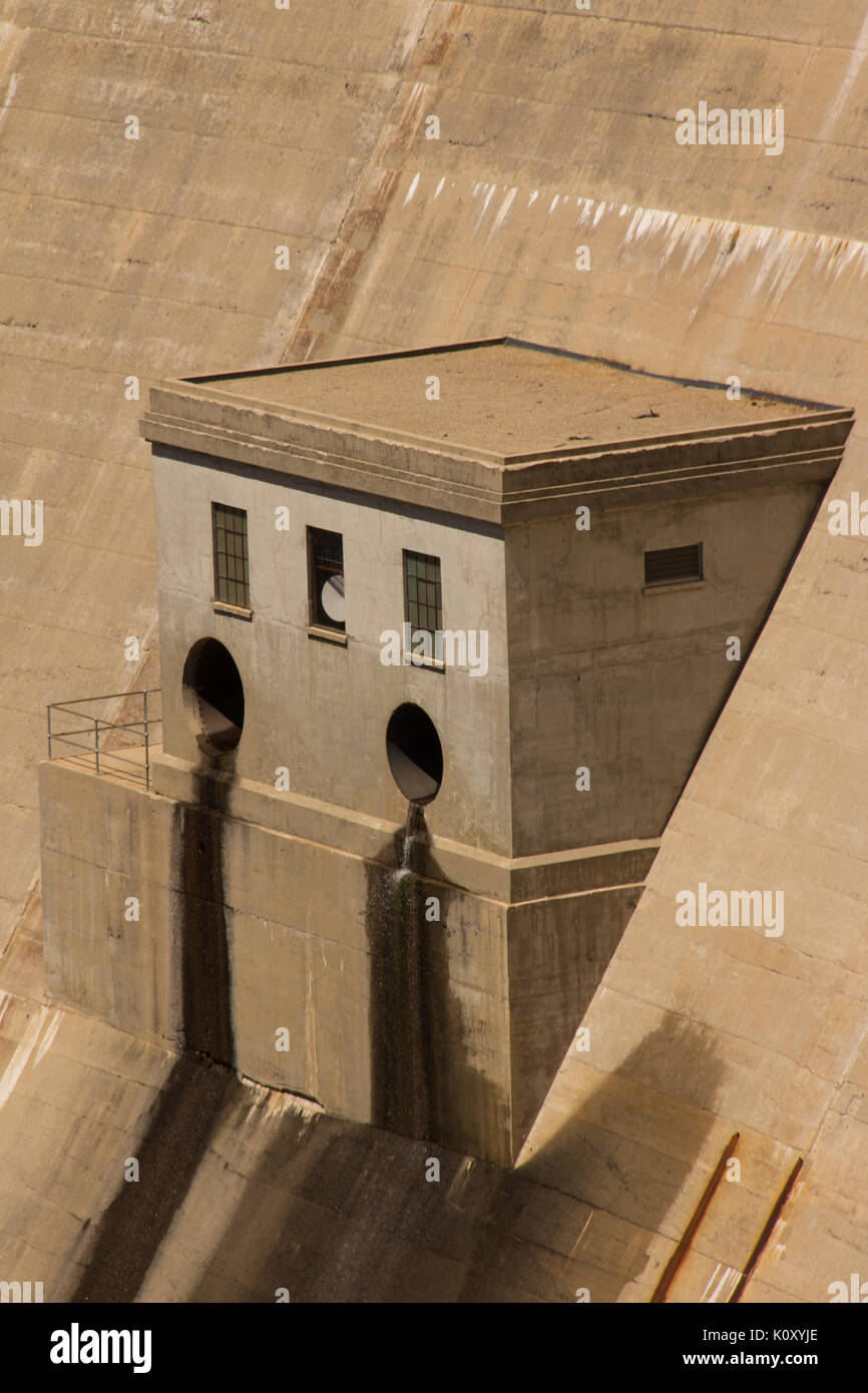 View of the front of O'Shaughnessy Dam, Hetch Hetchy, CA Stock Photo