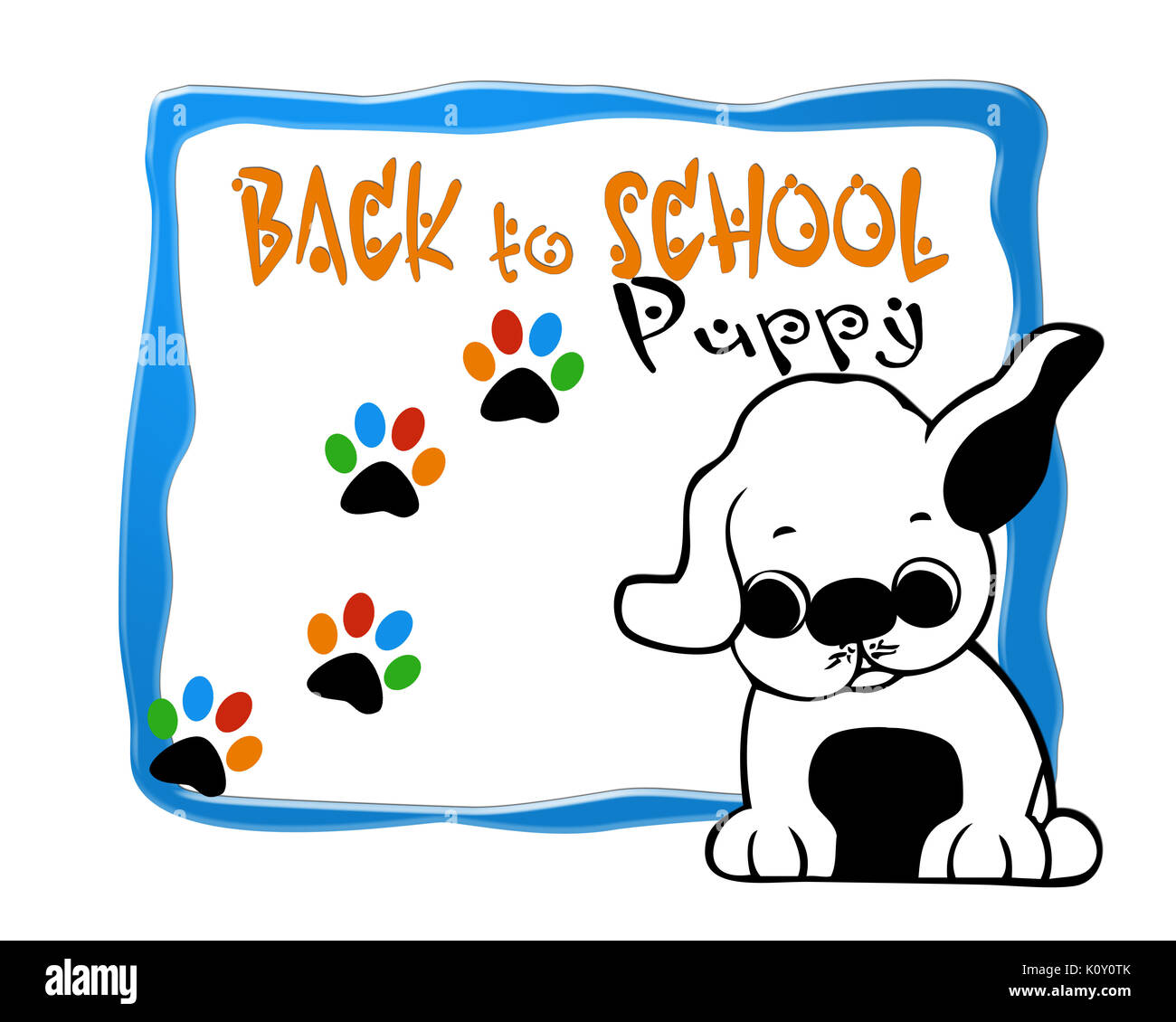 Back to puppy school logo background image Stock Photo