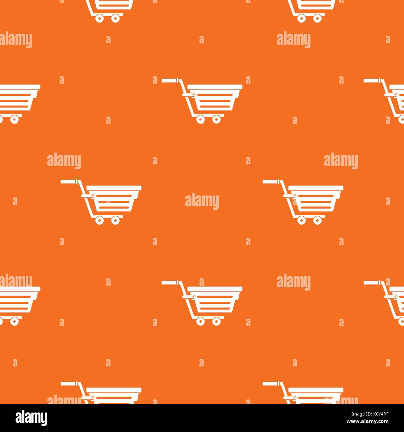 Shopping basket on wheels pattern seamless Stock Vector