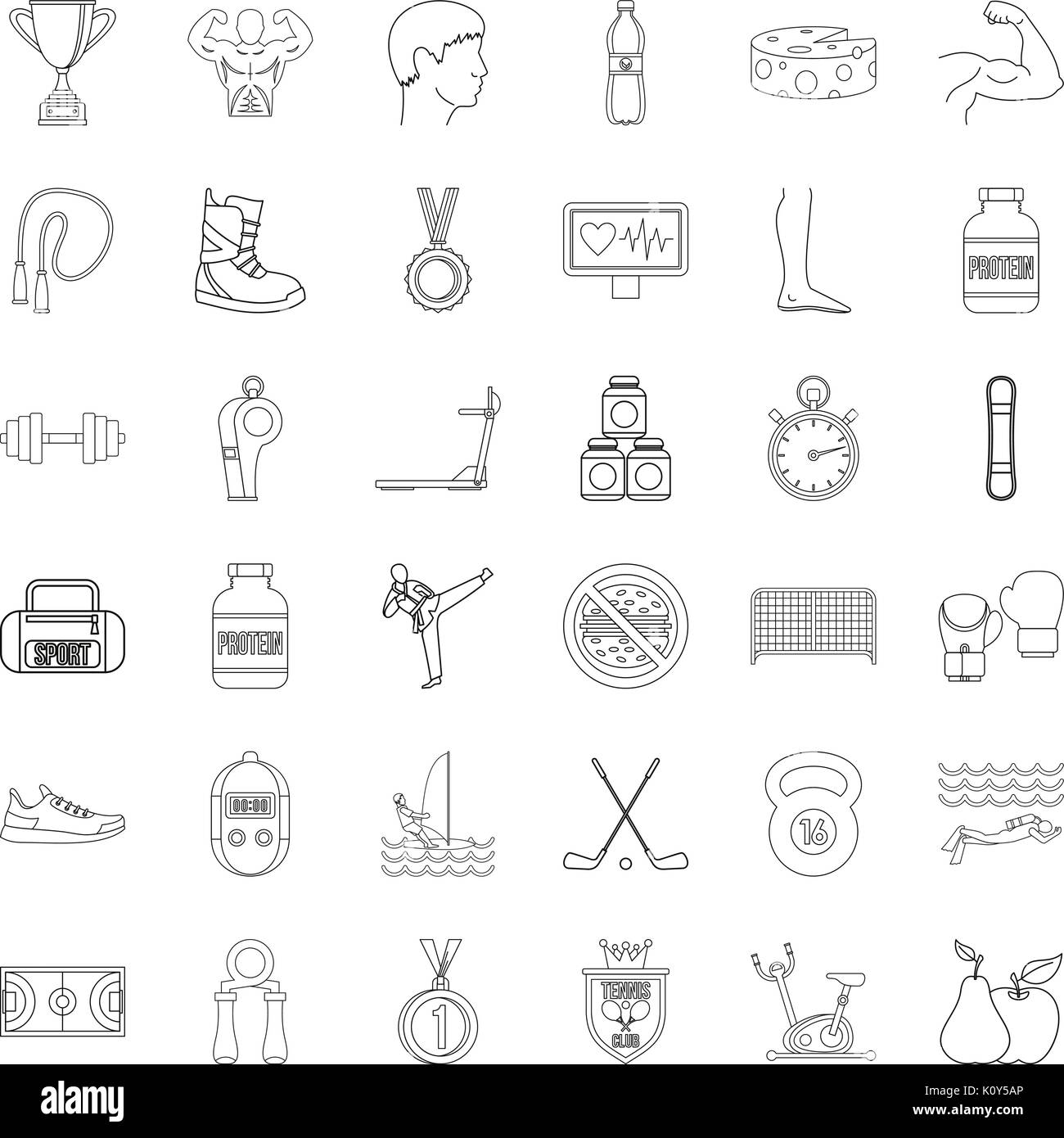 Different sport icons set, outline style Stock Vector Image & Art - Alamy