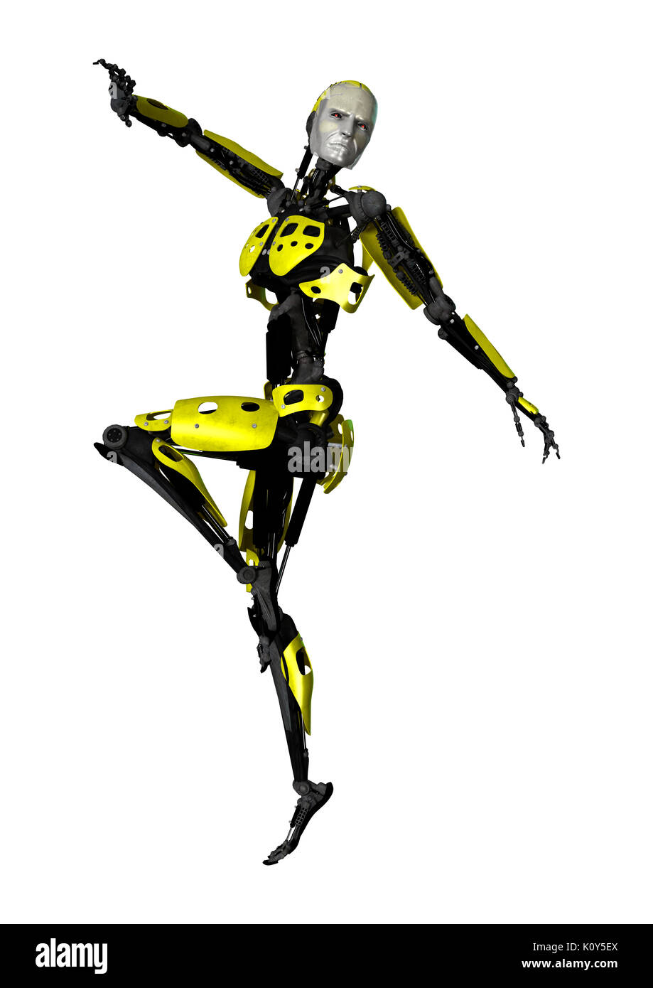 3D rendering of a male robot dancing isolated on white background Stock Photo Alamy