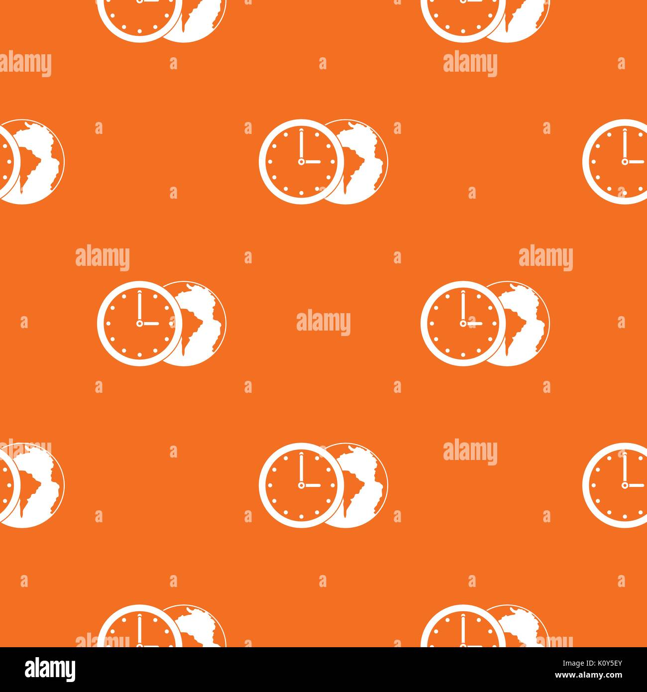 World planet with watch pattern seamless Stock Vector