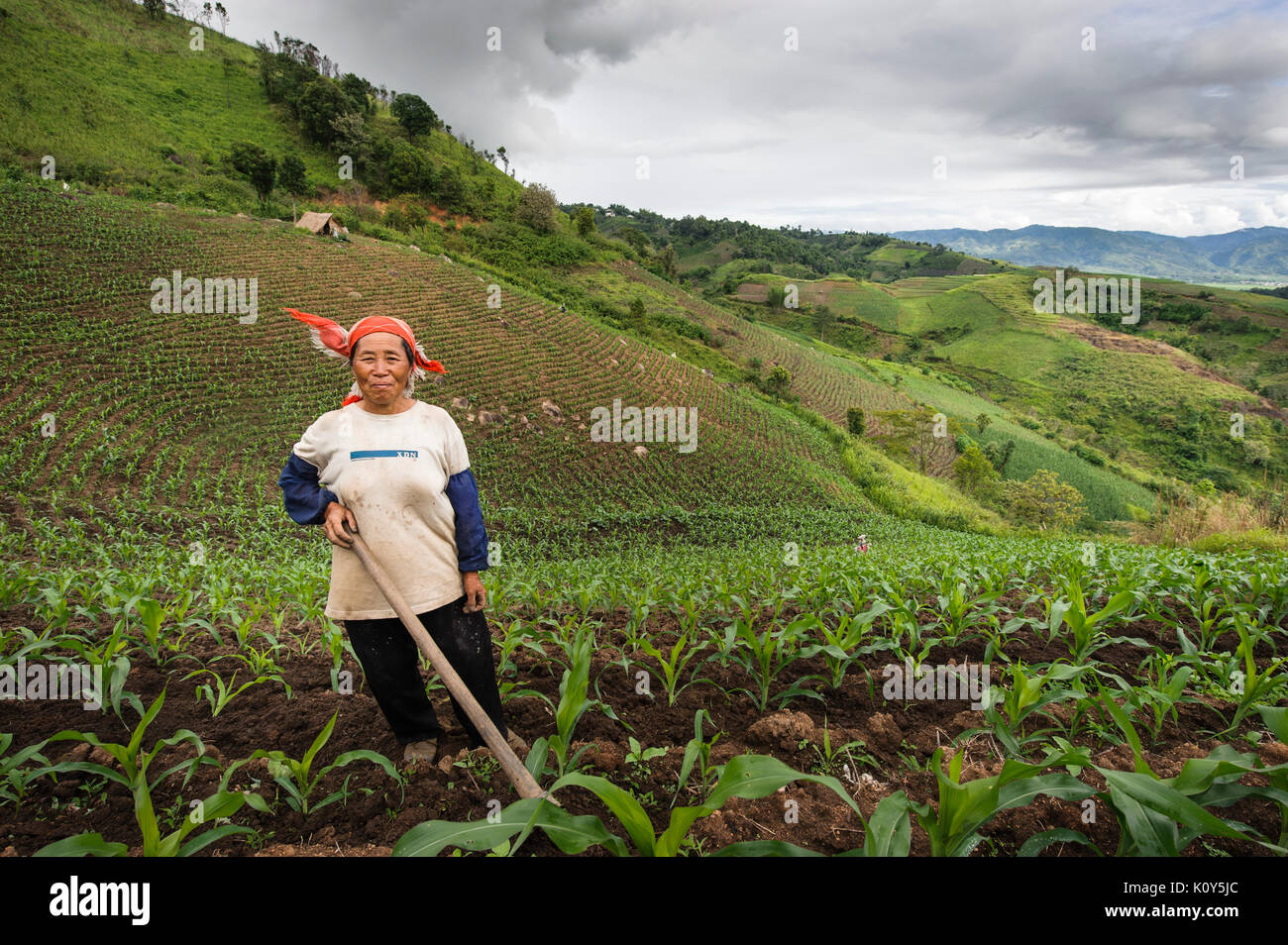 Chinese farmers of Southern Yunnan. China Stock Photo