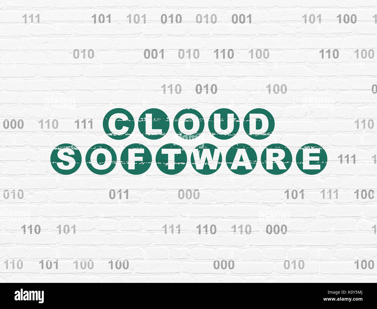 Cloud computing concept: Cloud Software on wall background Stock Photo ...