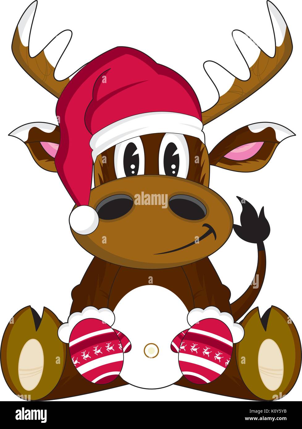 Cartoon Christmas Santa Claus Reindeer Illustration Stock Vector Image ...