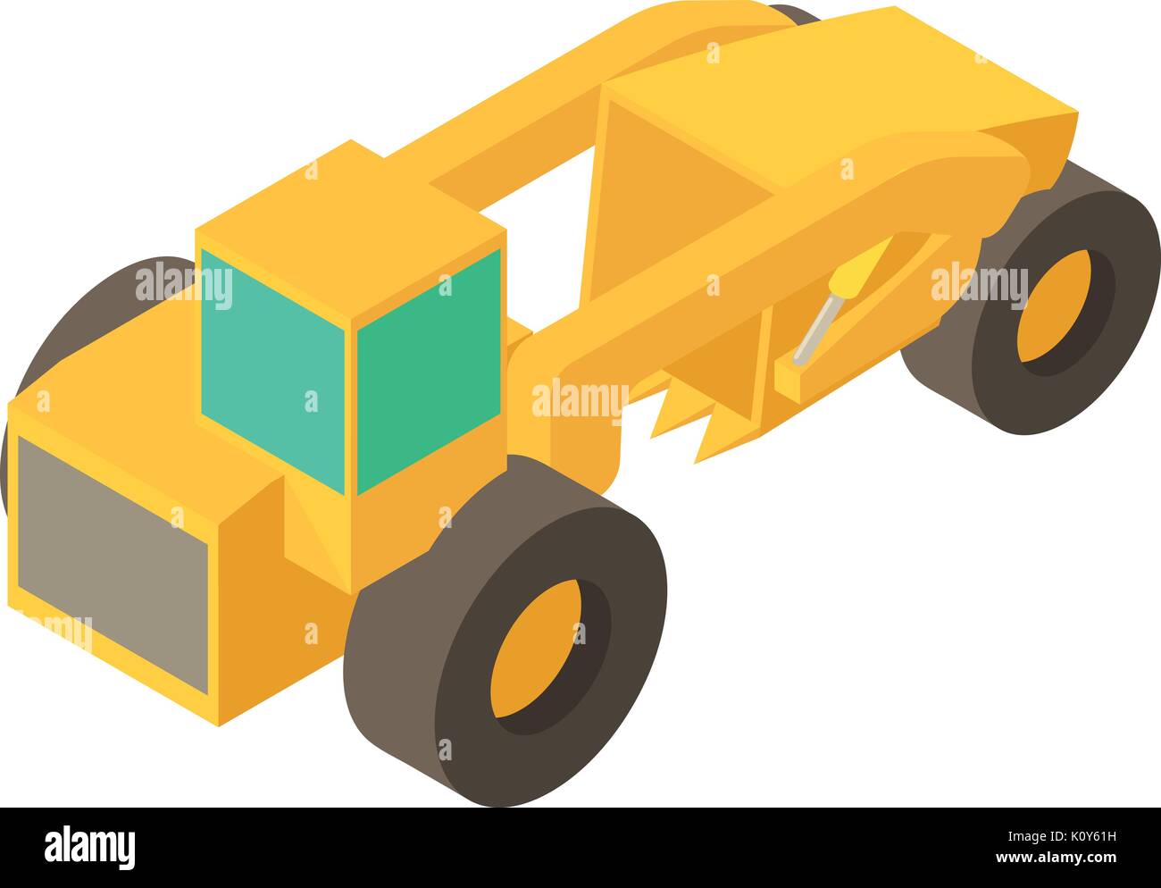 Motor grader machine icon, isometric 3d style Stock Vector