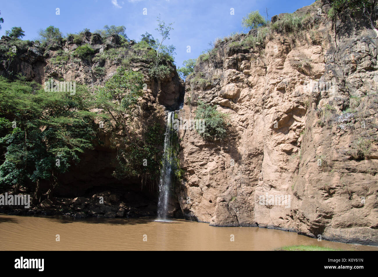 Waterfalls in Nakuru National Park Stock Photo
