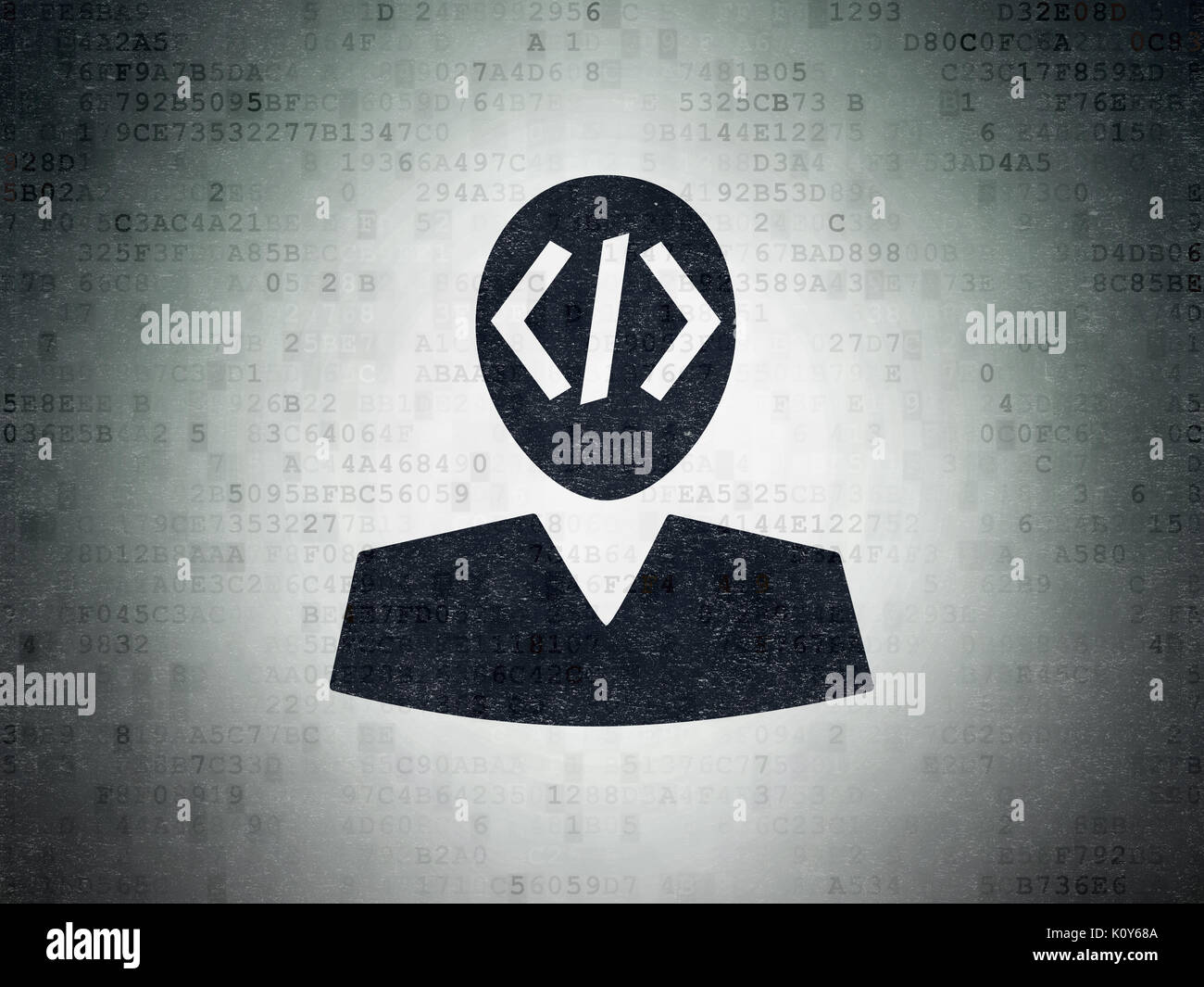 Programming concept: Programmer on Digital Data Paper background Stock ...