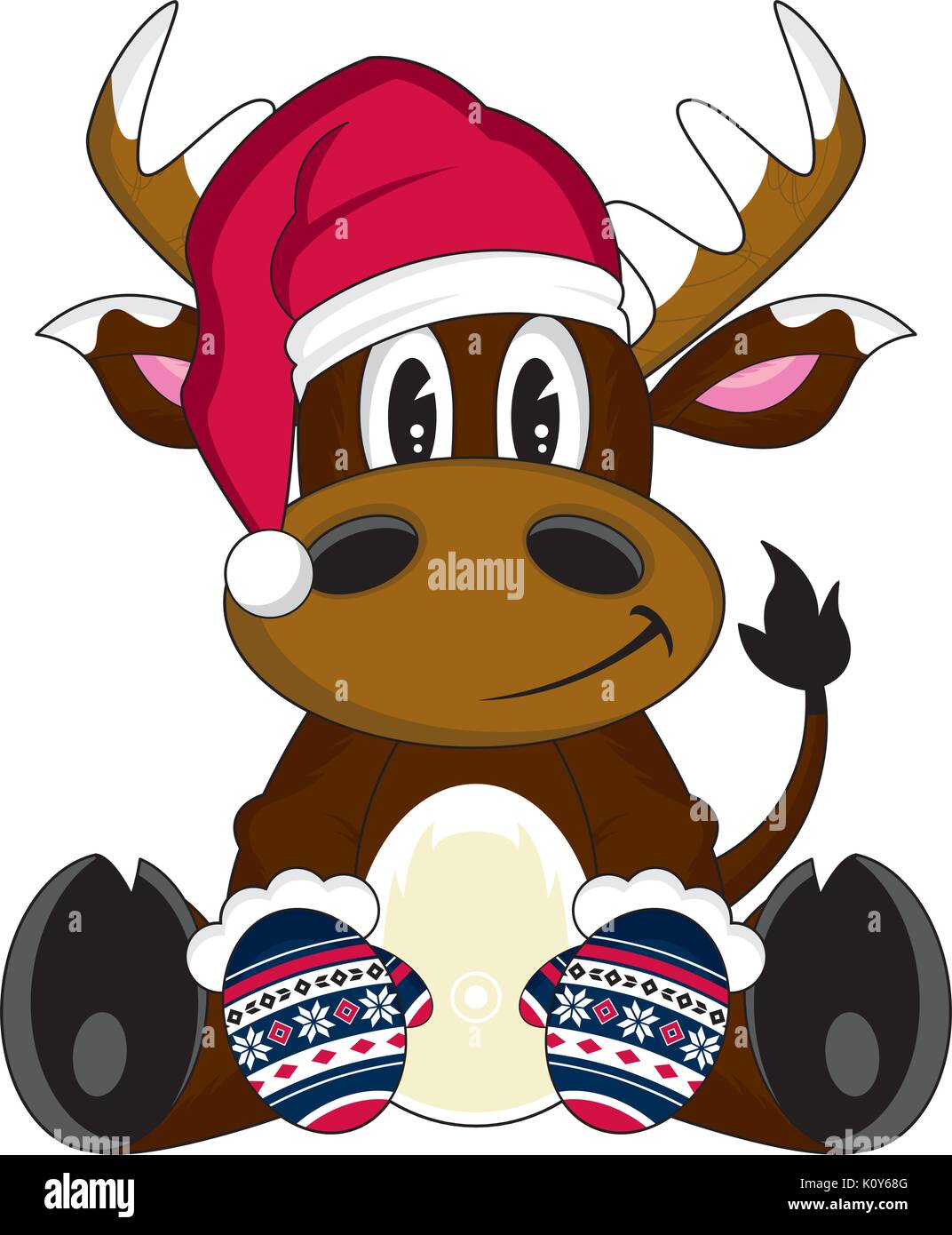Cartoon Christmas Santa Claus Reindeer Illustration Stock Vector Image ...