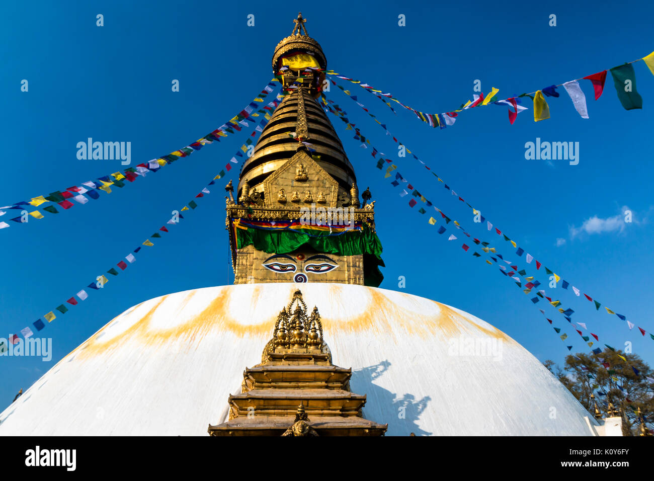 Stupa Swayambhunath, Kathmandu, Nepal Stock Photo