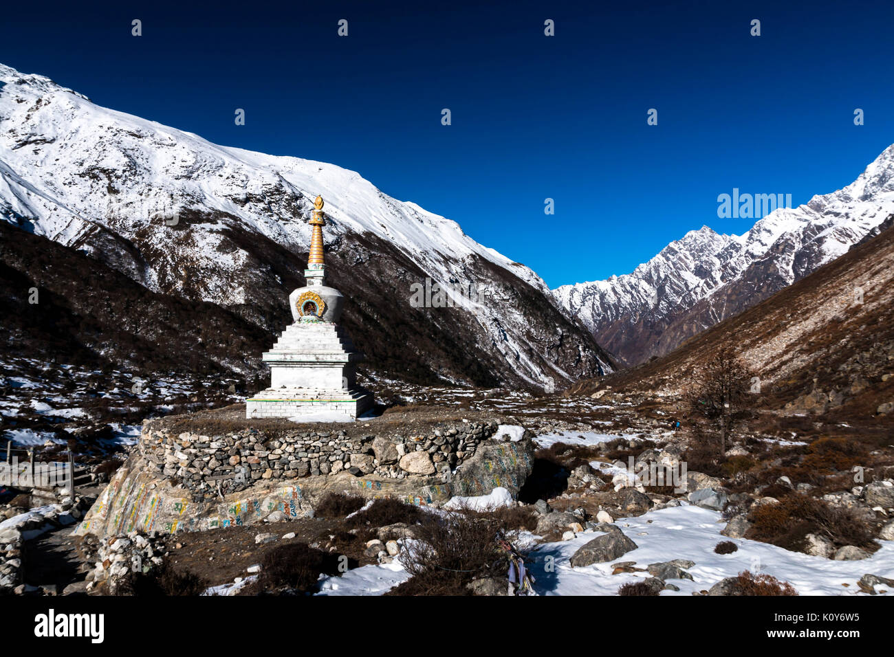 Stupa Sindum, Langtang Valley, Nepal Stock Photo