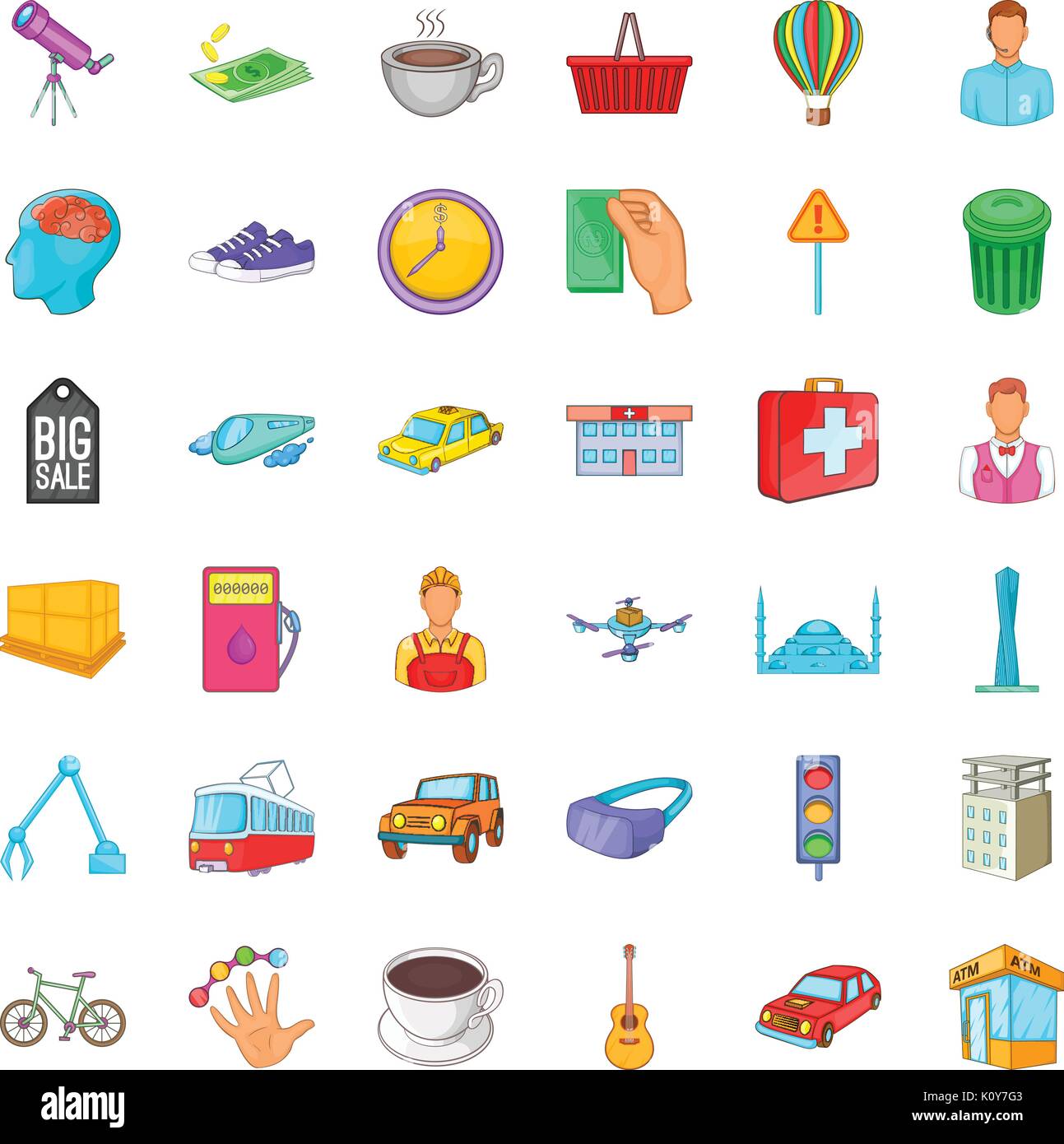 Transport icons set, cartoon style Stock Vector Image & Art - Alamy