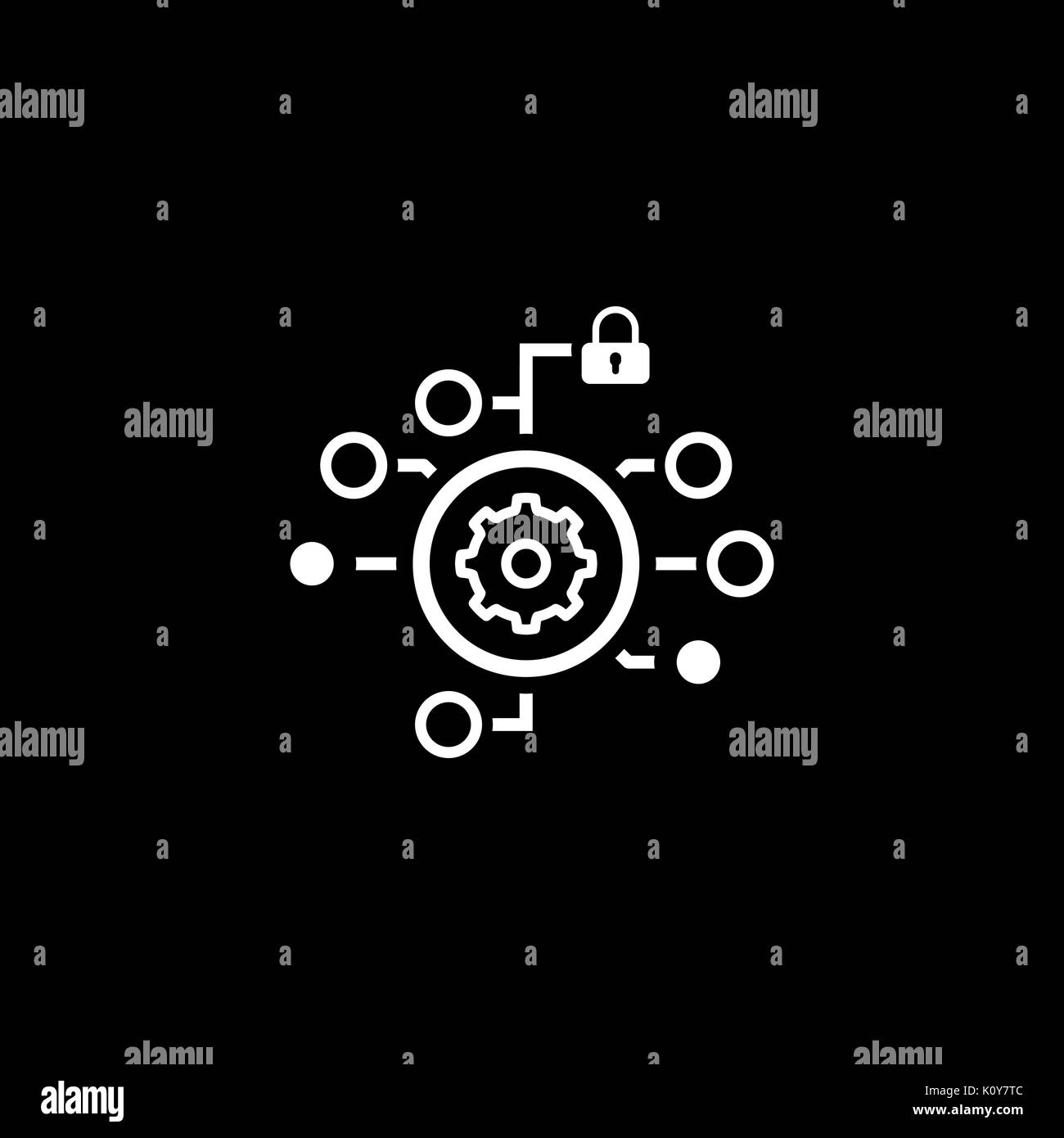 Security Settings Icon. Flat Design. Stock Vector