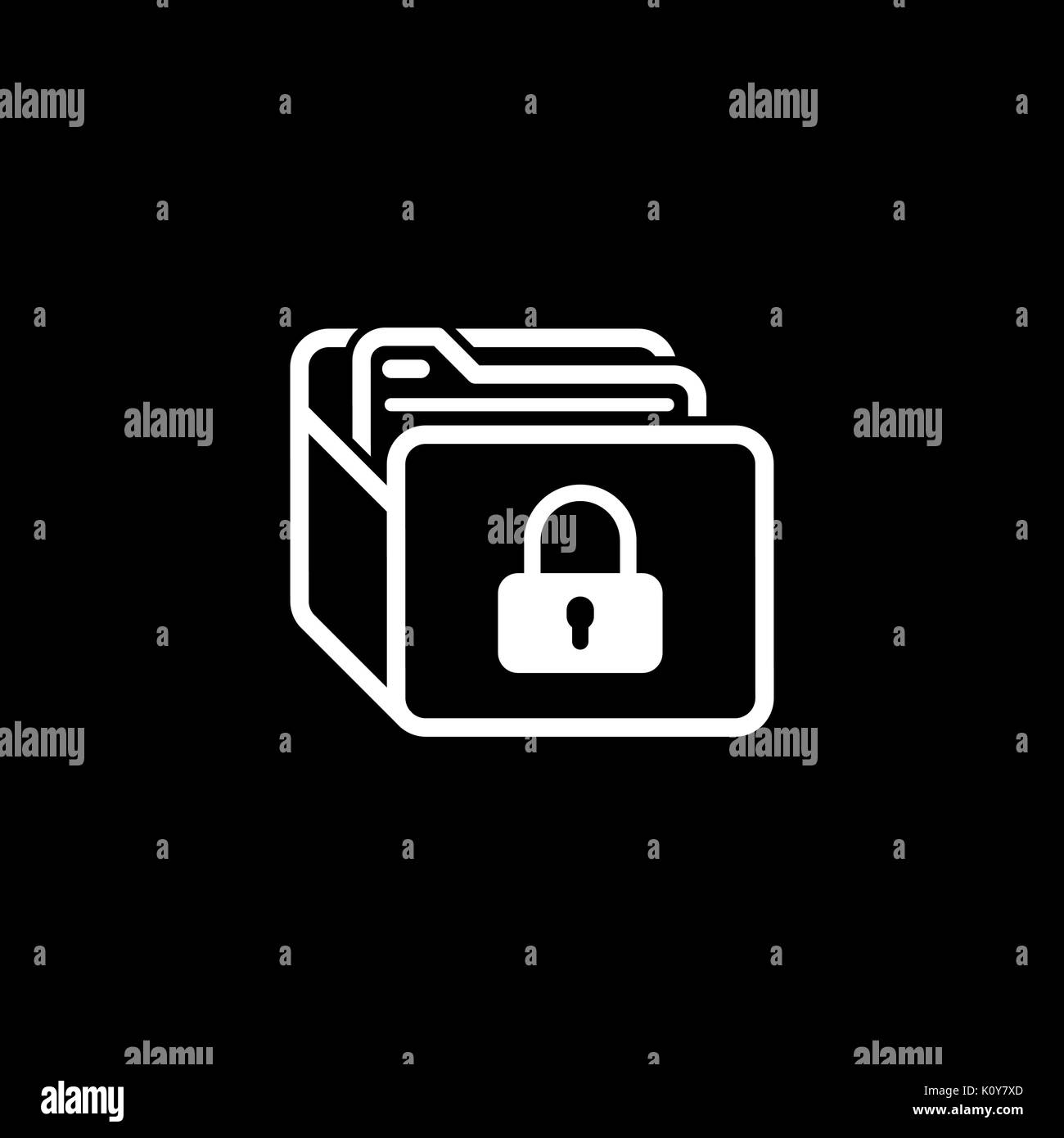 Database Security Icon. Flat Design. Stock Vector