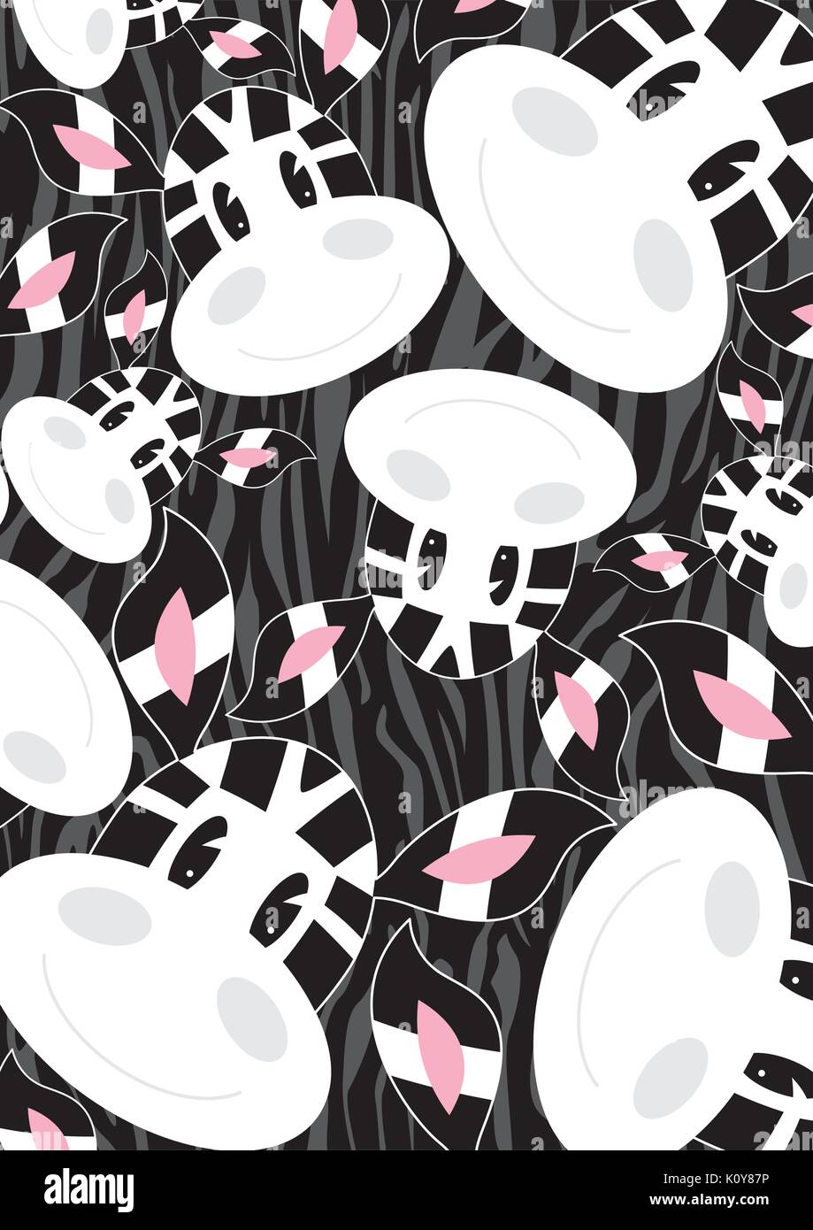 Cute Cartoon Zebra Character Pattern Vector Illustration Stock Vector ...