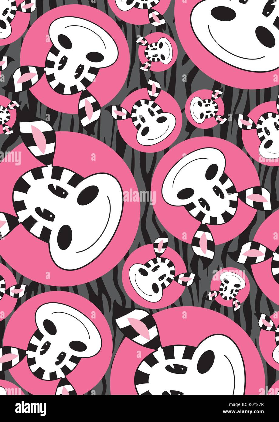 Cute Cartoon Zebra Character Pattern Vector Illustration Stock Vector ...