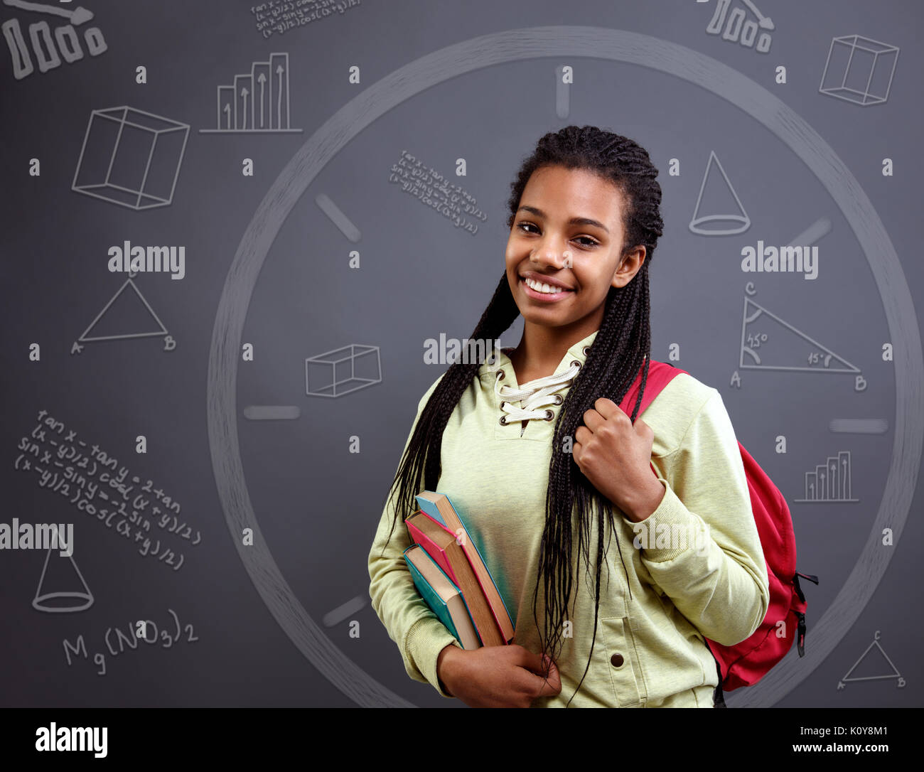 time for fun mathematics –smiling schoolgirl Stock Photo - Alamy