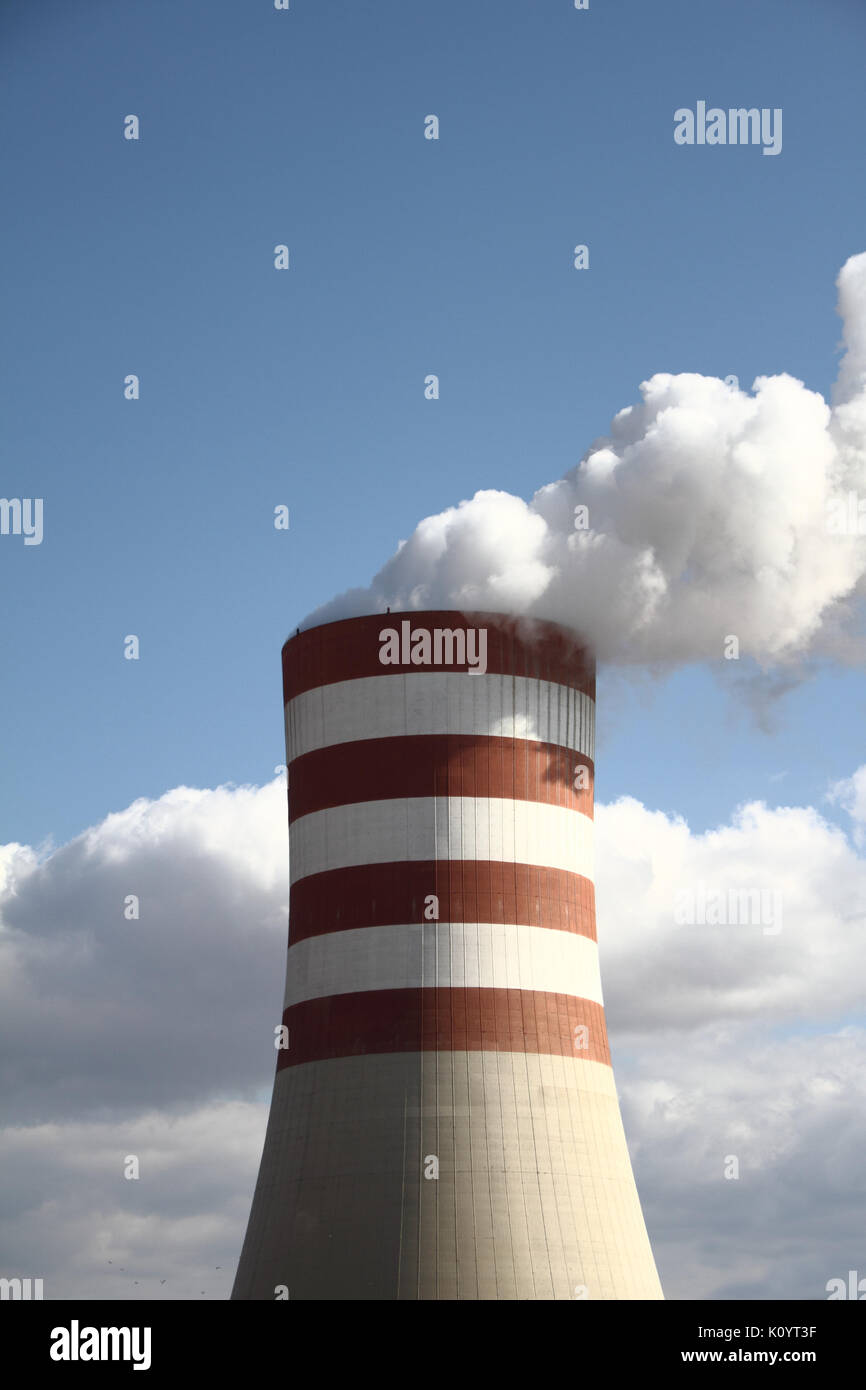 Smoking chimney of a power plant Stock Photo - Alamy