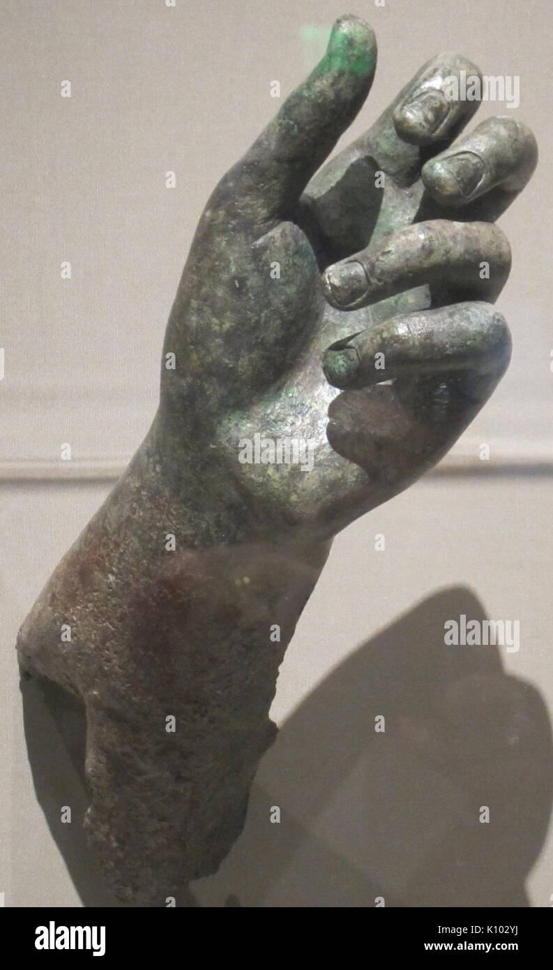 Apollo Sauroktonos attributed to Praxiteles (left hand) Stock Photo