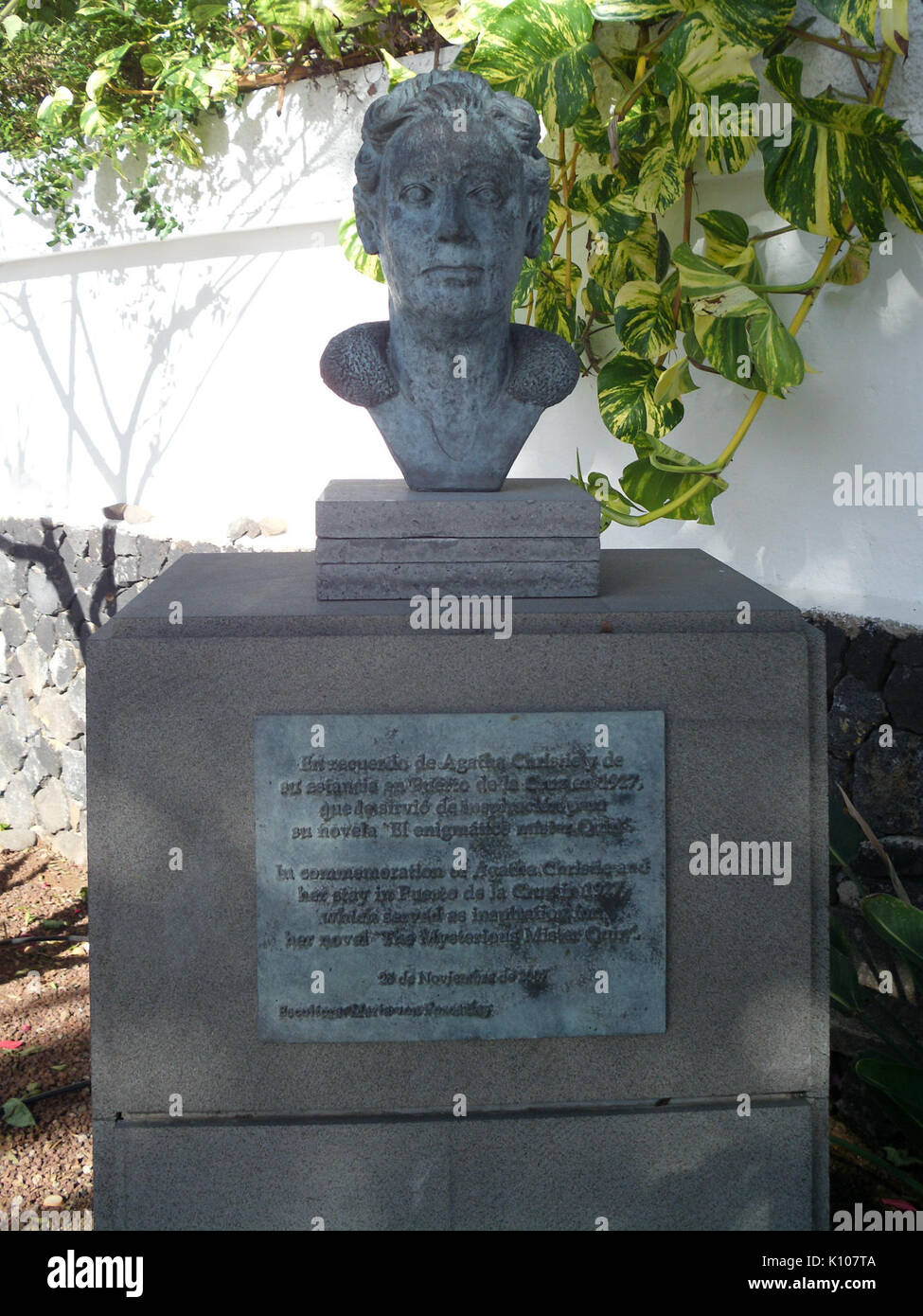 Agatha Christie bust Puerto de la Cruz Stock Photo