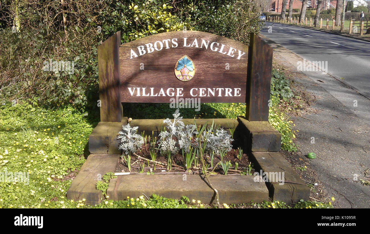 Abbots Langley sign 2 Stock Photo Alamy